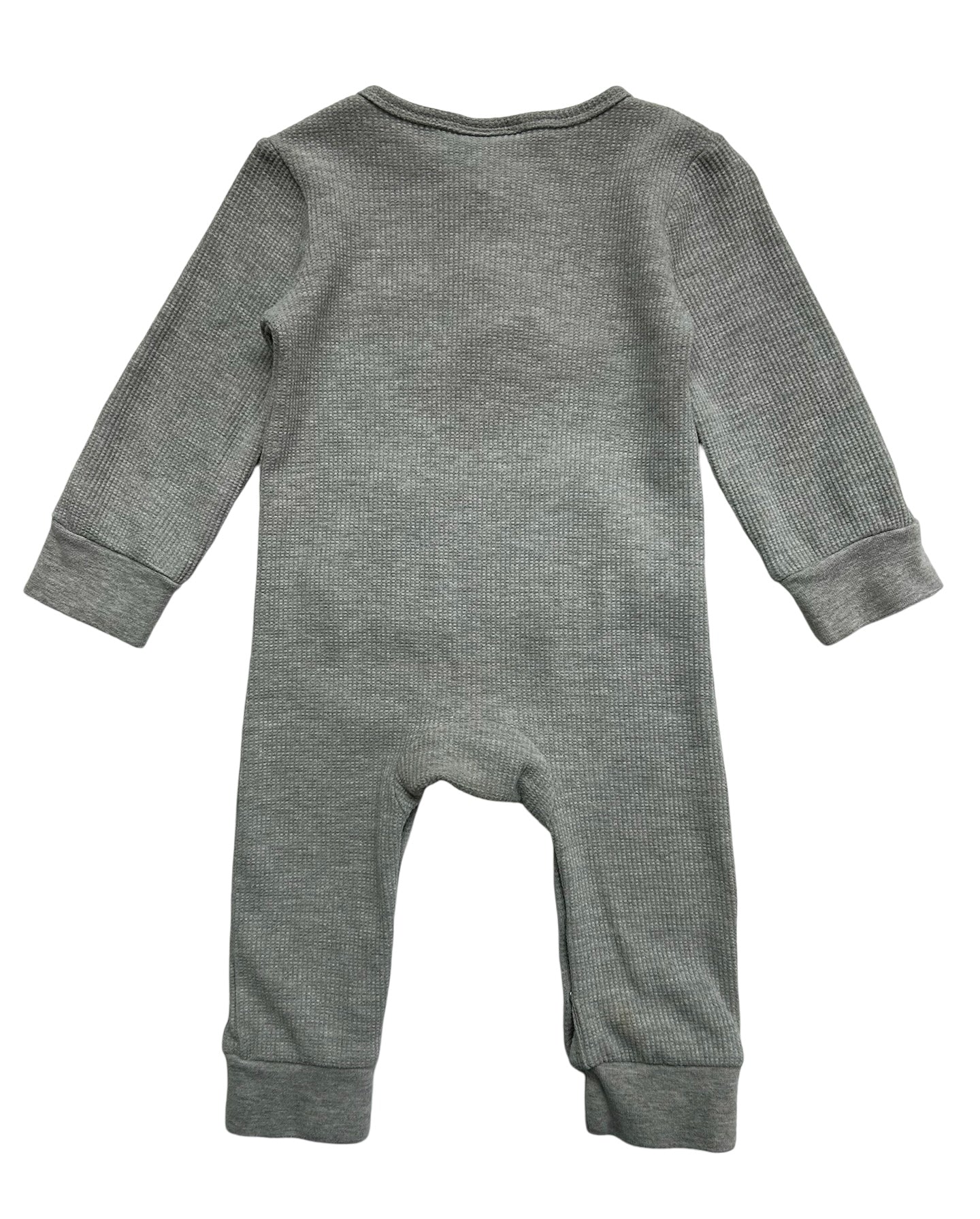 12M - 18M Little Bipsy Baby Boy Long Sleeve Waffle Knit Romper