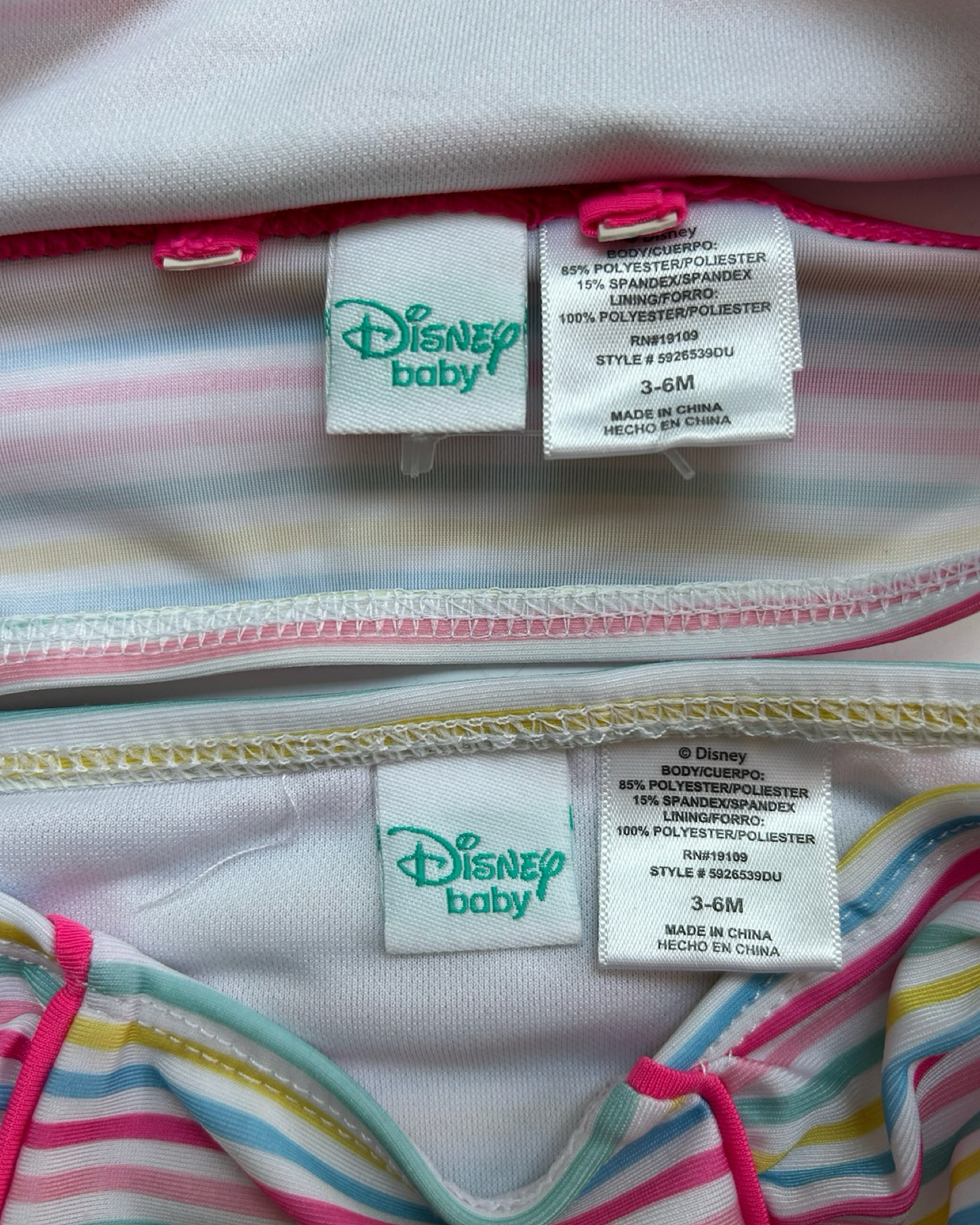 3-6M Baby Girl Disney Dumbo Striped Bikini Swim Suit