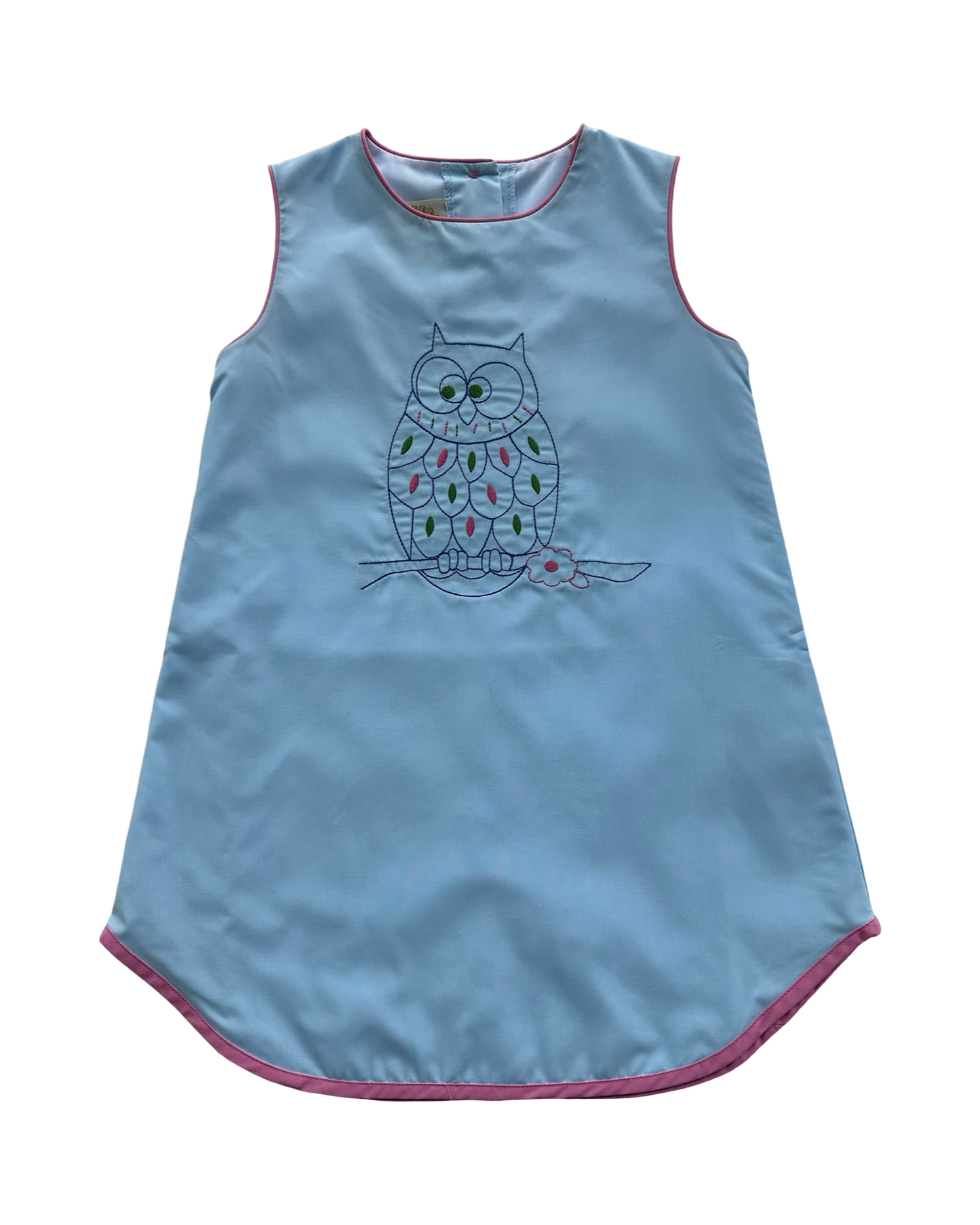 4T Toddler Girls The Beaufort Bonnet Company Annie Owl Apron Sleeveless Dress.