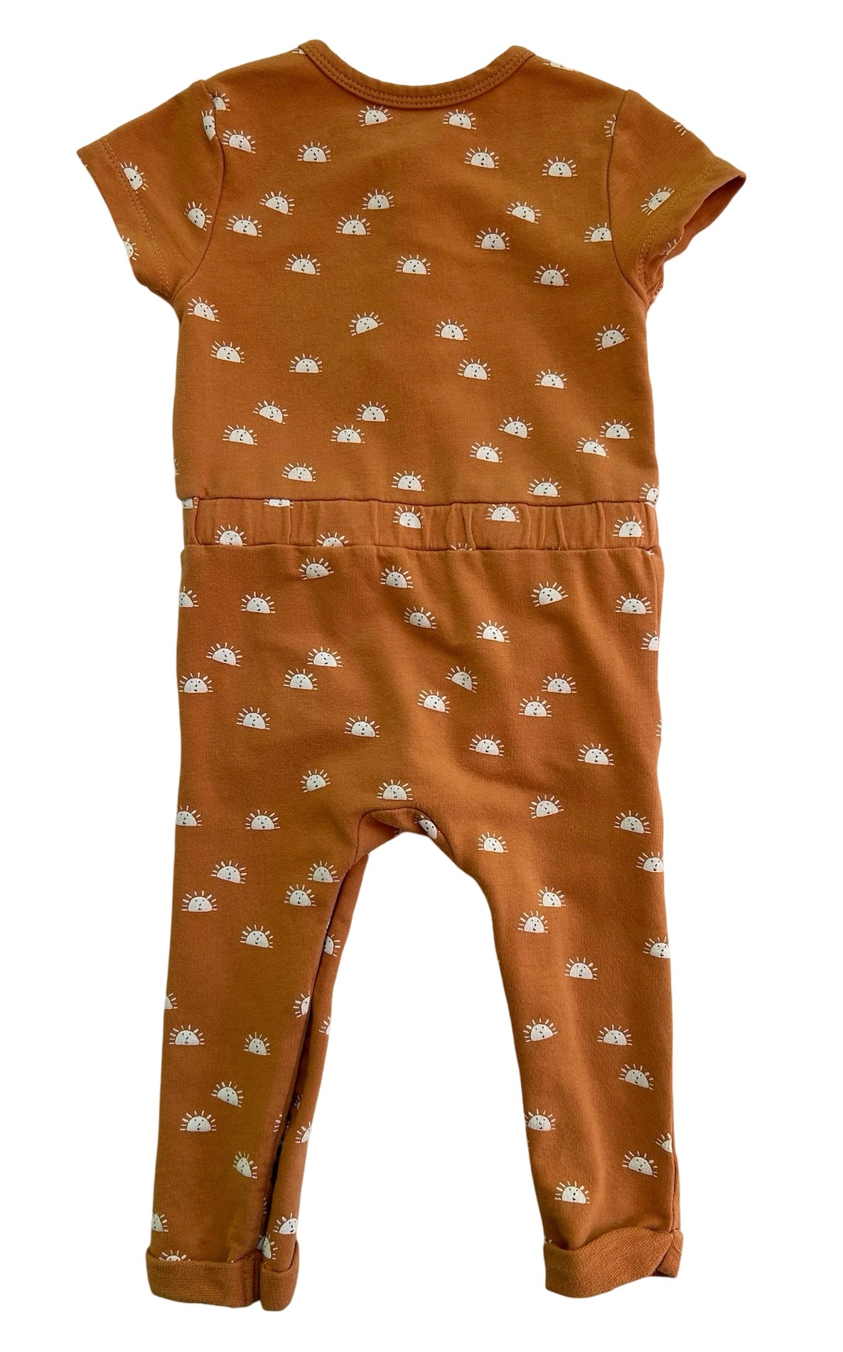 12M Focus Kids Sunshine Romper Baby Girls, Orange  Short Sleeve and Pocket
