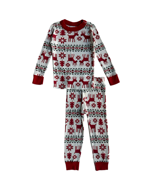3T Toddler kids (Unisex) Hanna Andersson Dear Dear Organic Cotton Christmas Pjs 2 Pieces Set