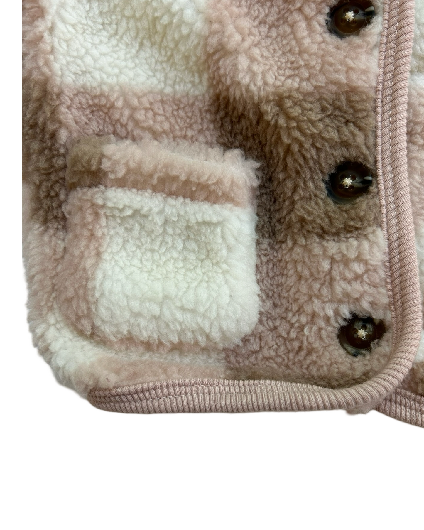 9M Baby Girls pl.baby Holiday Button Front Sherpa Jacket With Hair Accessories Head Bandana
