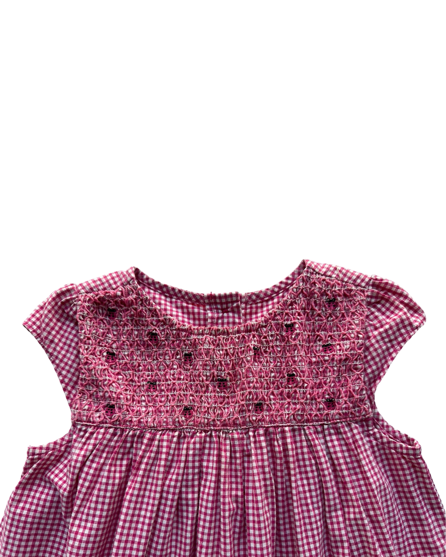 18M - 24M Baby Girl Gymboree Gingham Lady Bug 🐞 Embroidered, Smocked Dress