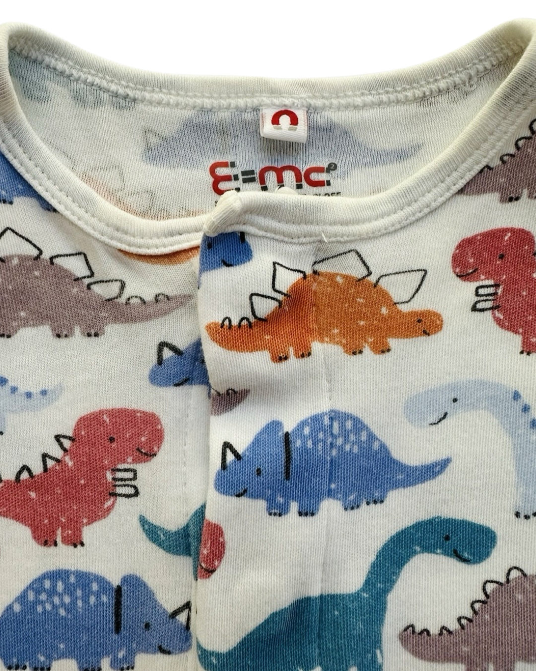 0-3M Baby Boy E=MC2 Magnetic Dinosaur Sleeper PJs