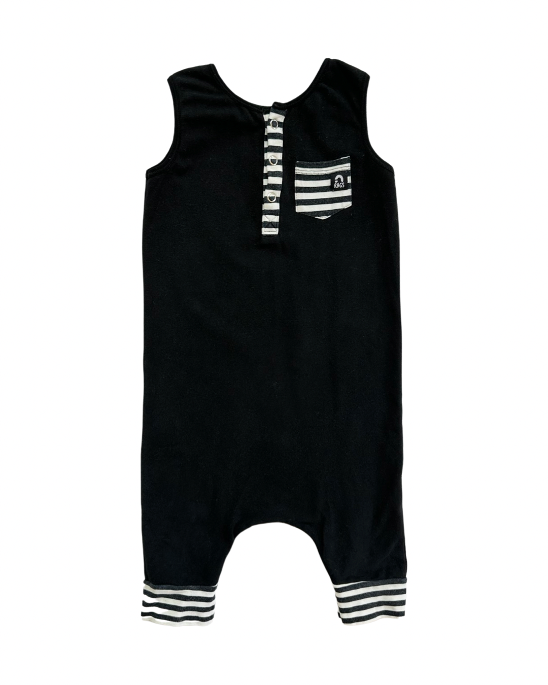 2T Toddler Boy RAGS to Raches Black Romper