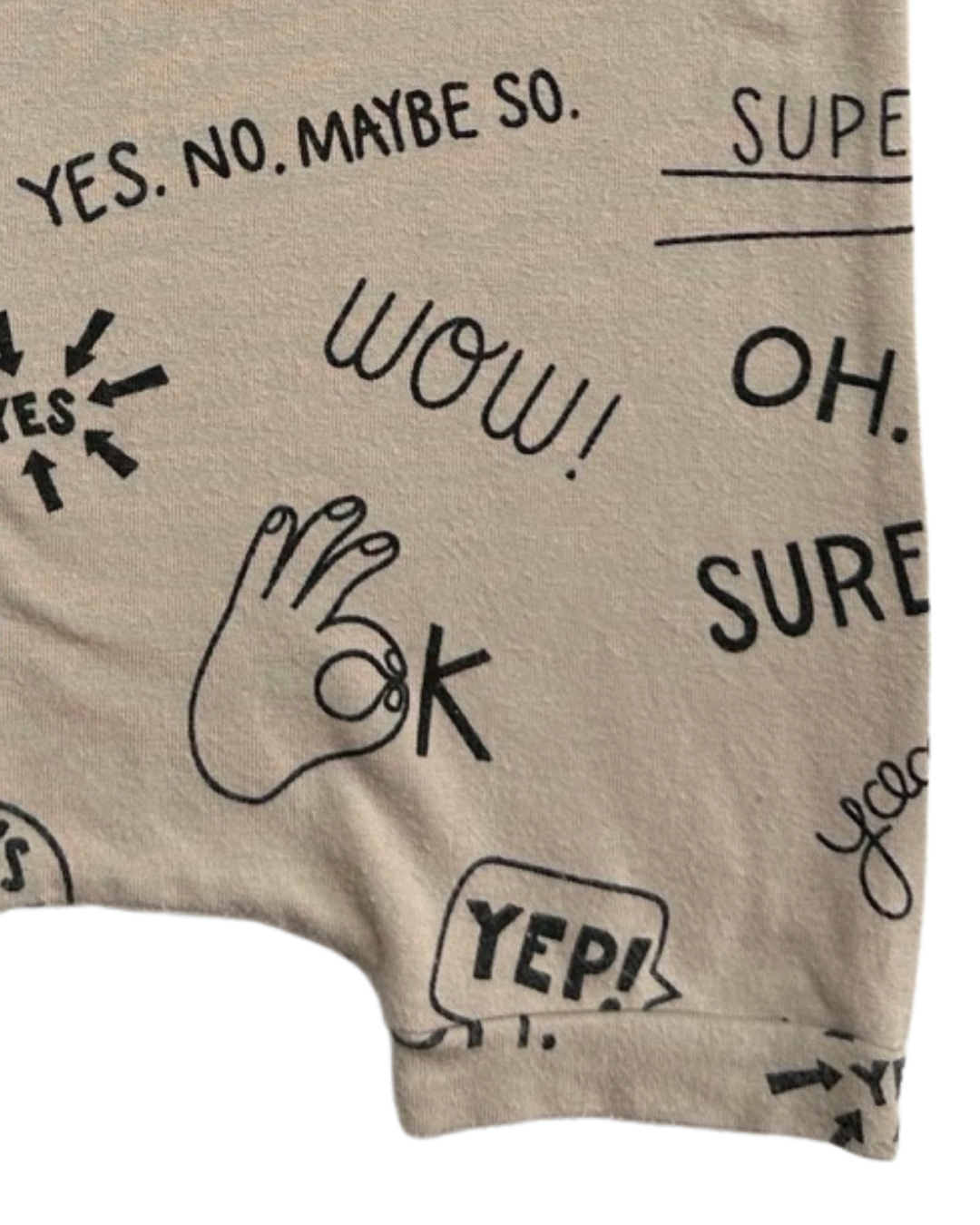 18-24M Baby Boy RAGS to Raches Positive Cool Yes Word Graffiti Shortie Romper