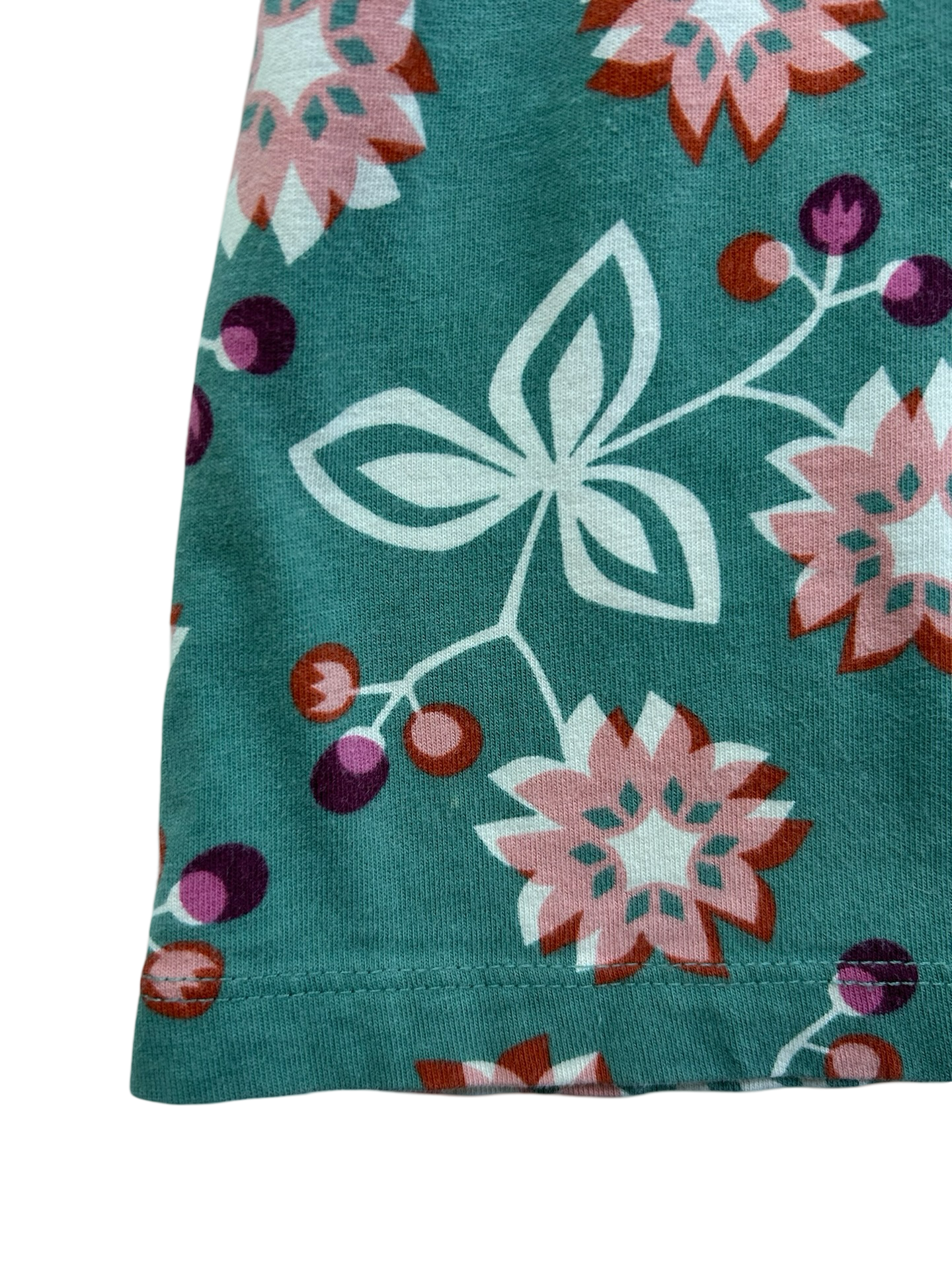 2T Toddler Girl Tea Collection Floral Purple Trim Long Sleeve Dress