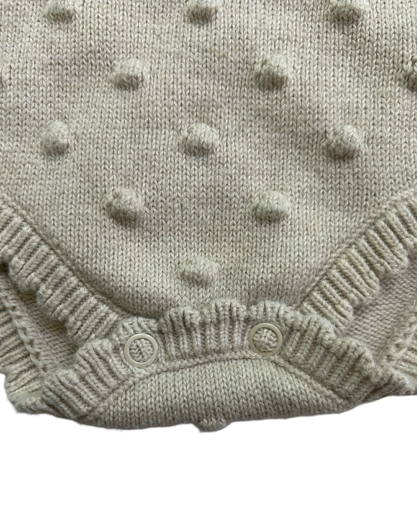 12M Baby Girl Cat & Jack Oatmeal Sweater Swiss Dot Bubble Romper