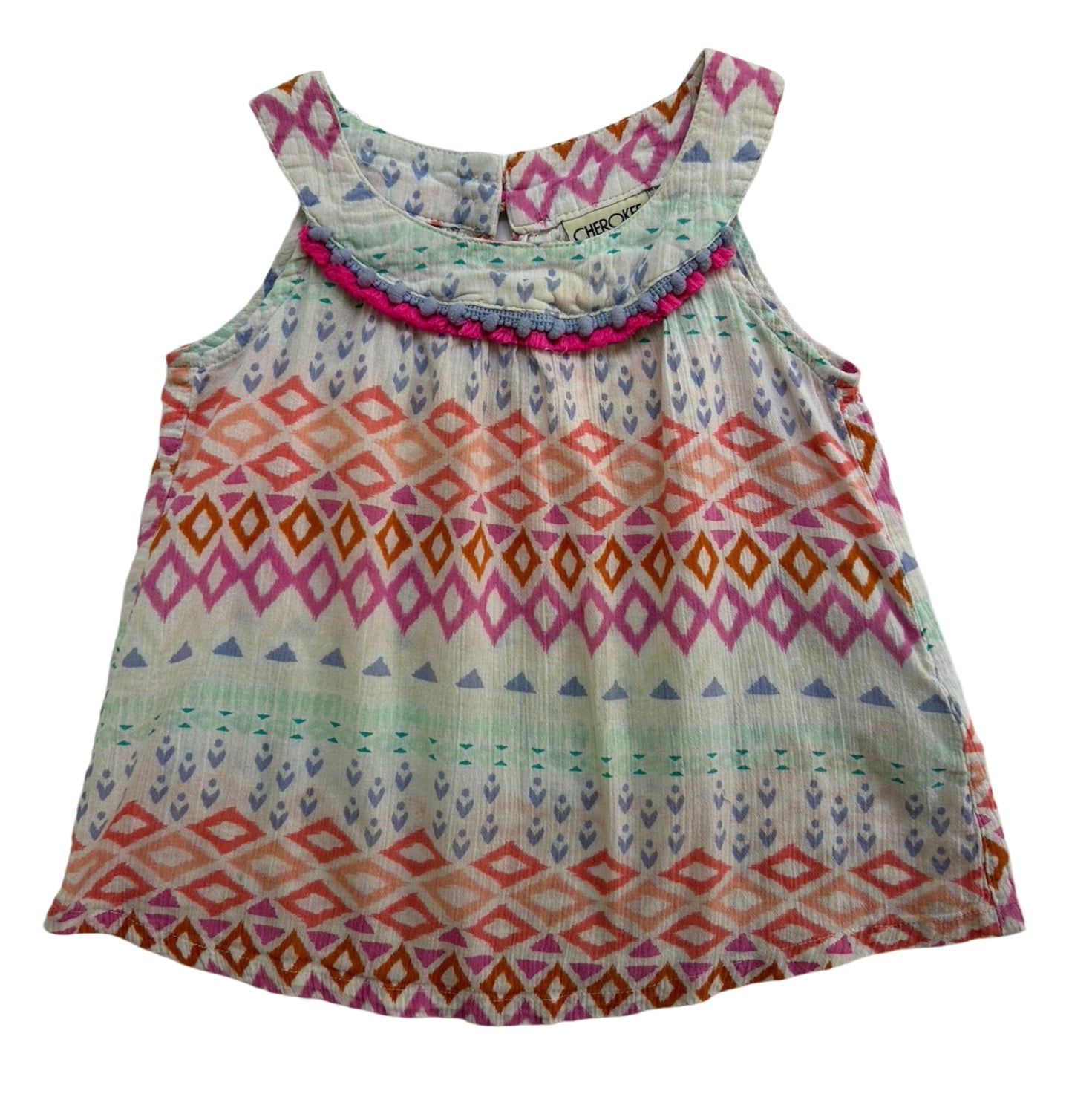 4T-5T Toddler Girls Cherokee Multicolor Sleeveless Tunic.