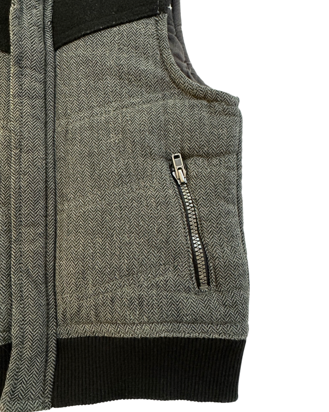 18M Baby Boy Gray / Black Houndstooth Genuine Kids Zippered Vest