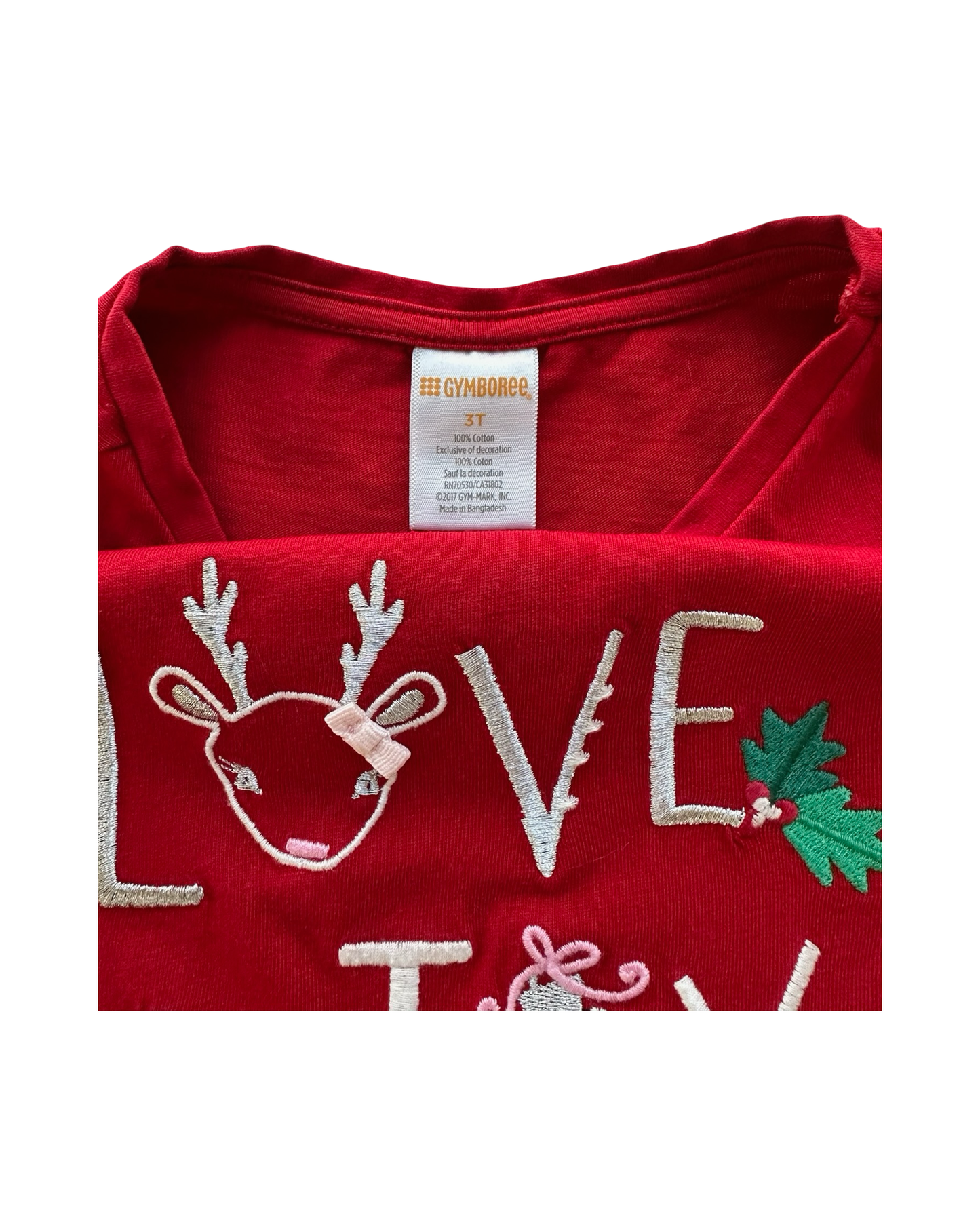 3T Toddler Girls Gymboree Tulle Tunic Love Joy Cheer Top Shirt