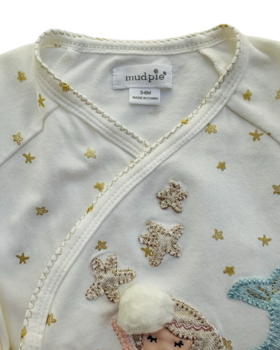 3-6M Baby Girl Mud Pie One Piece Mermaid Sleeper Romper