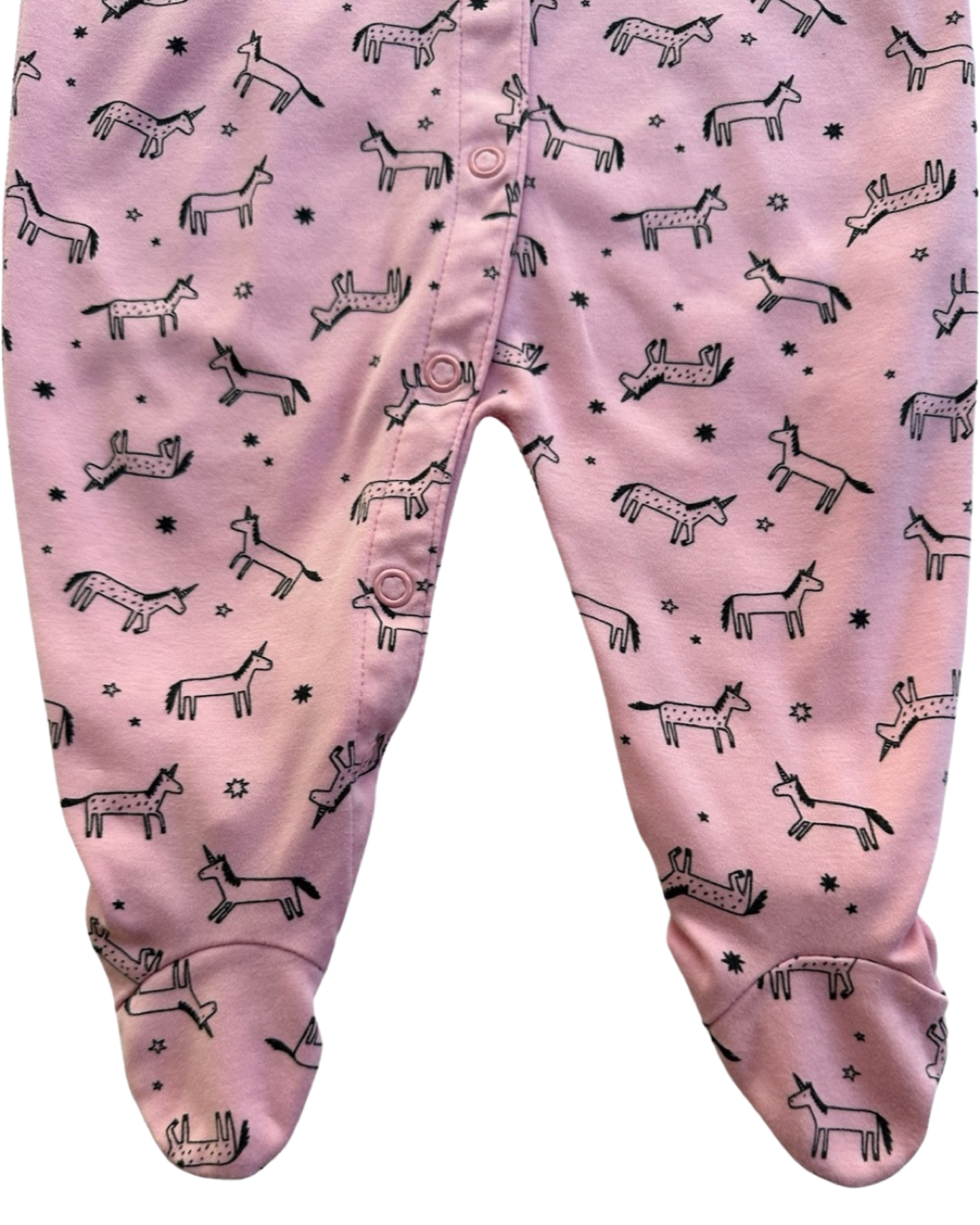 3-6M Baby Girl Hanna Andersson Pink Organic Pima Cotton Unicorn Sleeper
