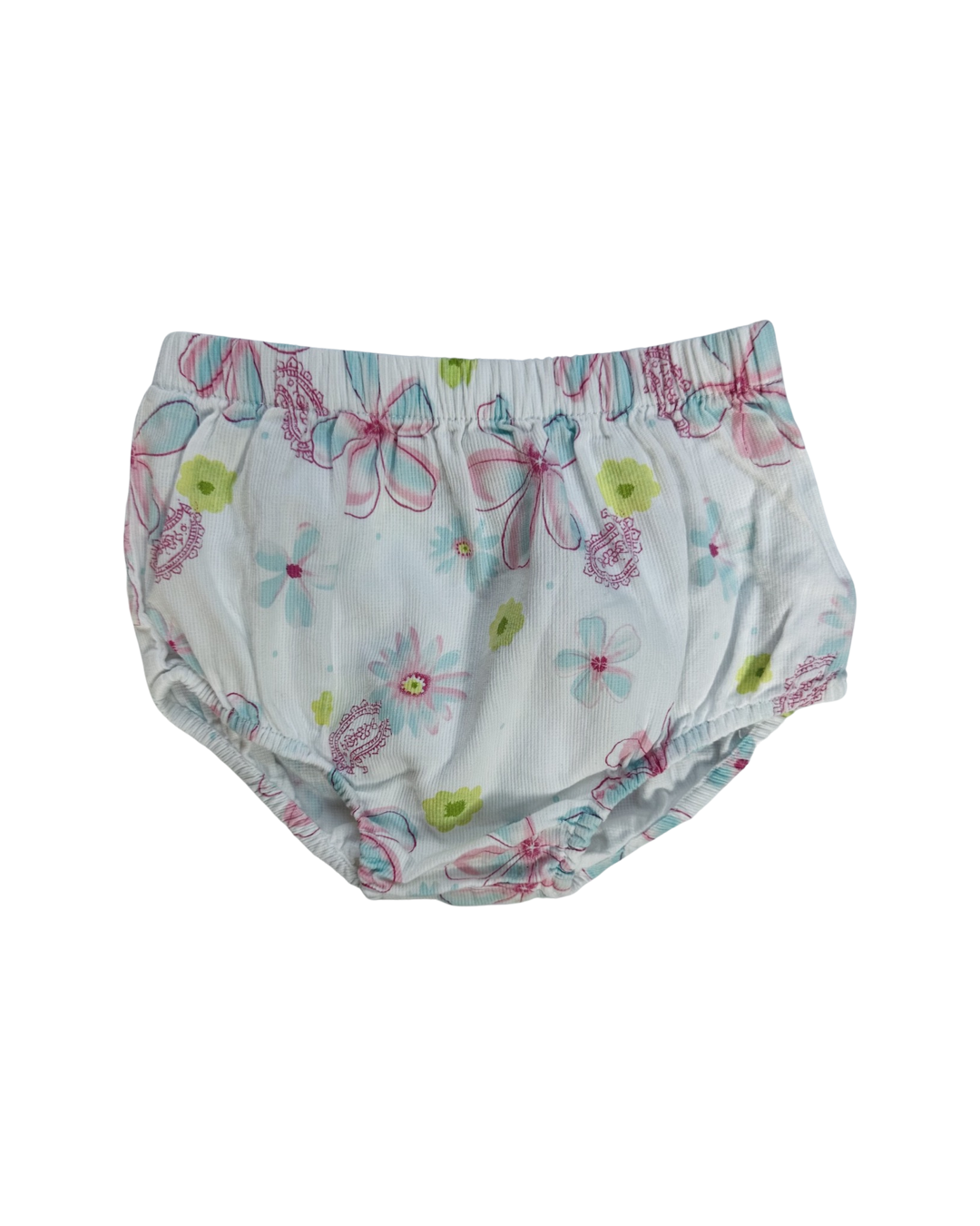 6M Baby Girl Laura Ashley White Collared Pink Floral Dress with Matching Bloomers