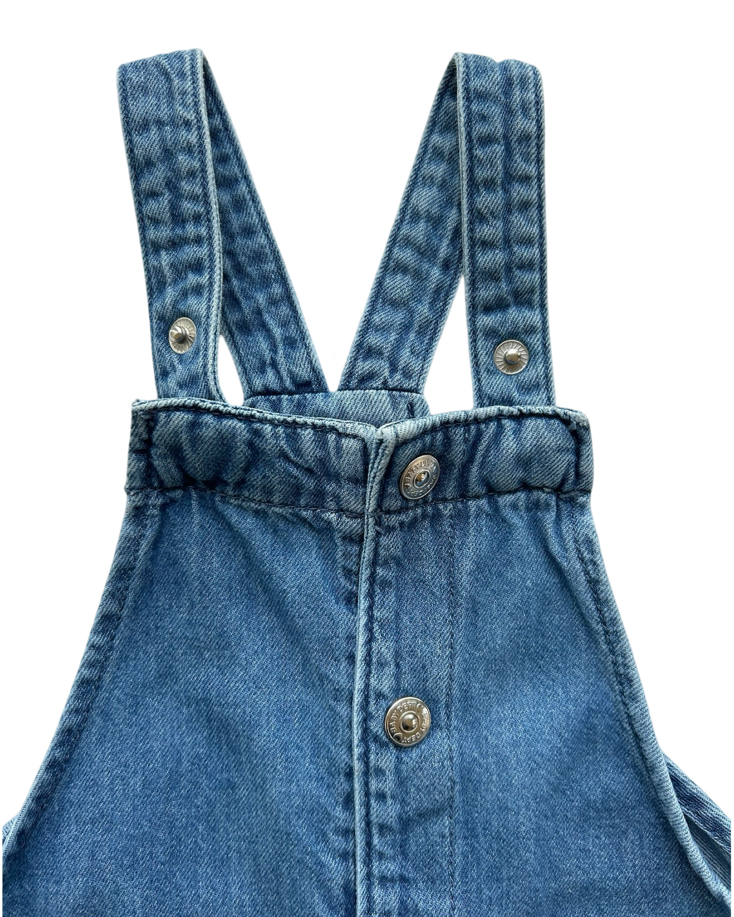 12M Baby Girls H&M Overall  Short Demin Blue Romper.