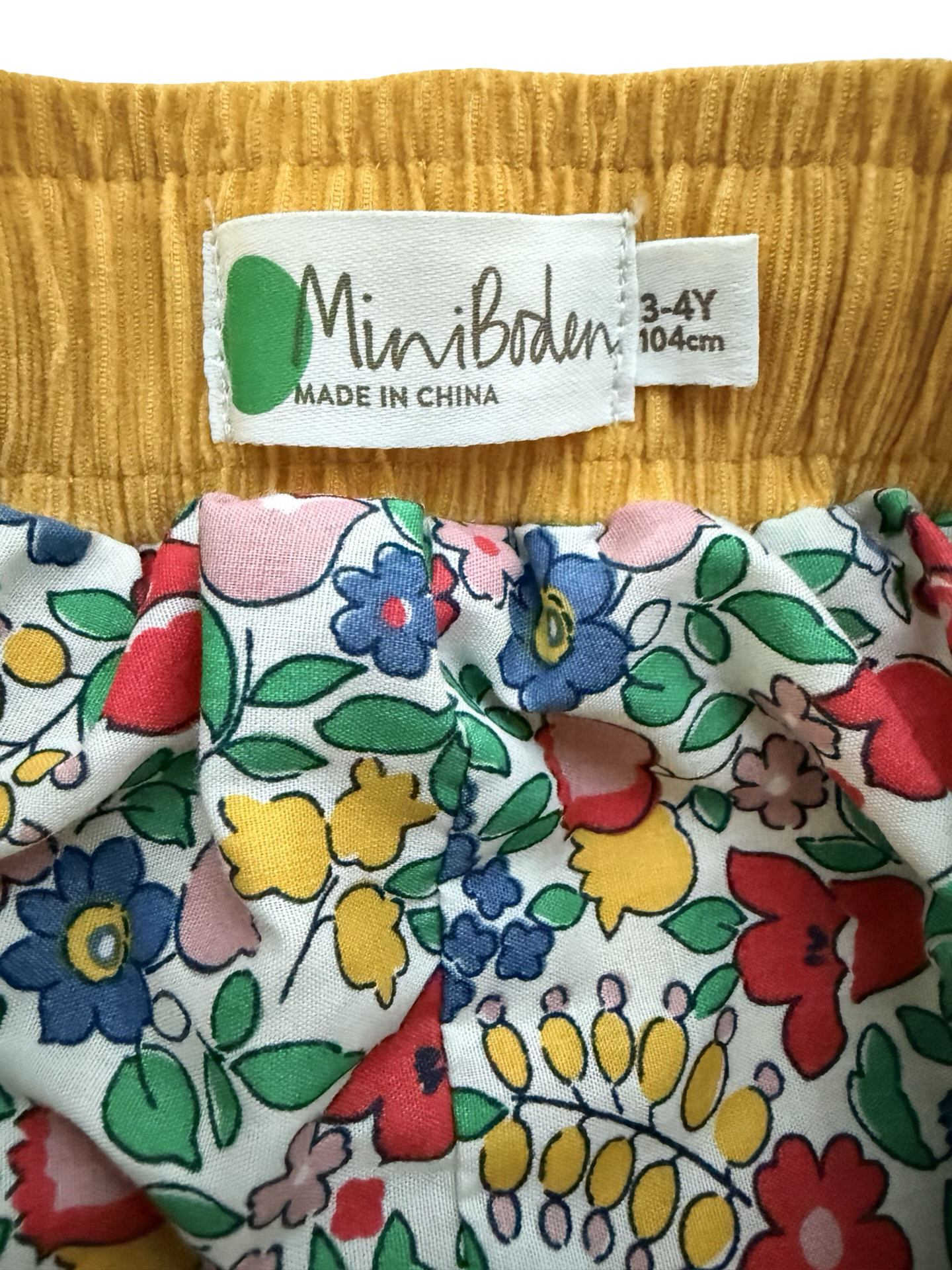 3T / 4T Toddler Girls Mini Boden Mustard Yellow Corduroy Skirt w/ Pockets
