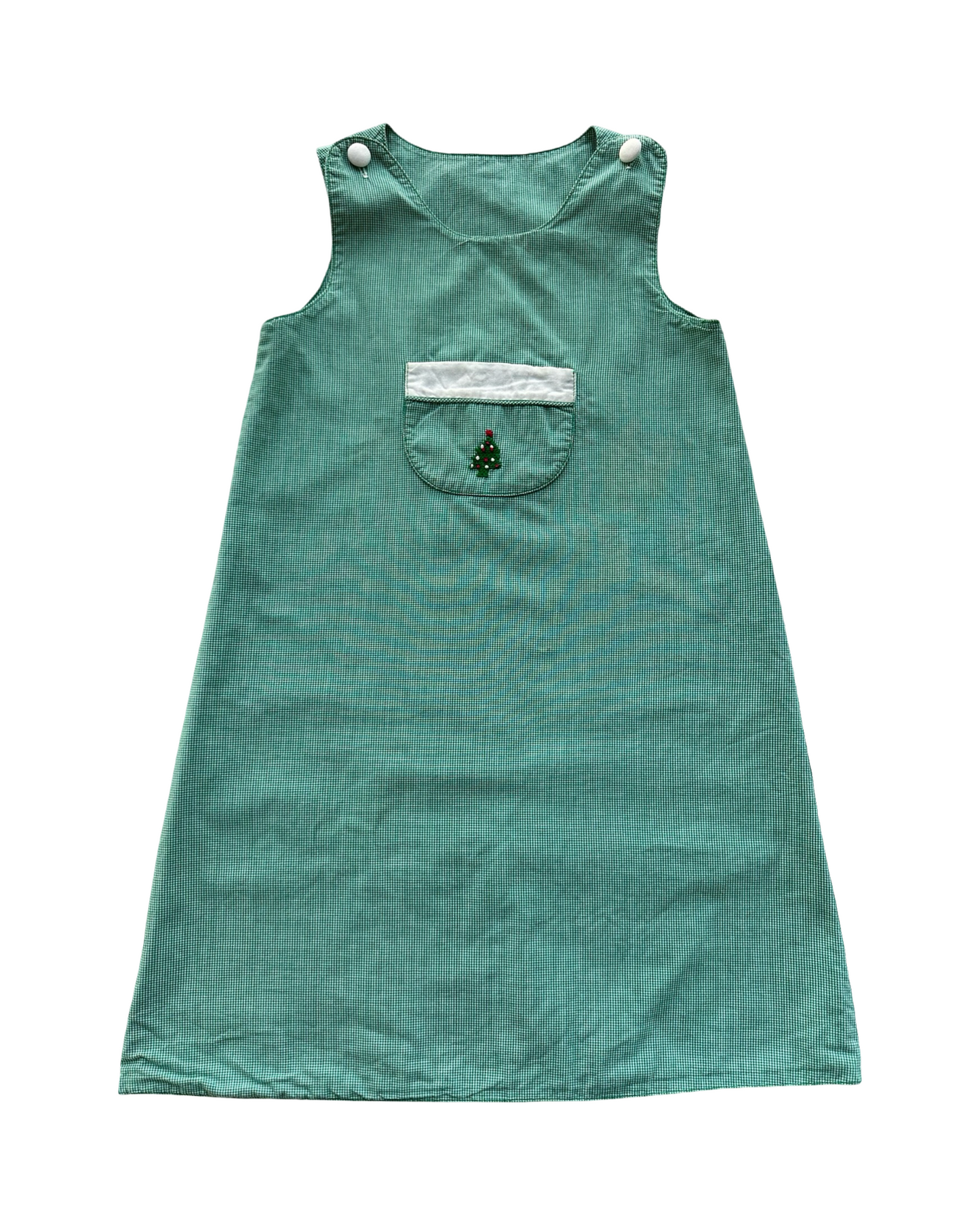 3Y Toddler Girl Strasburg Reversible Gingham Christmas Dress.