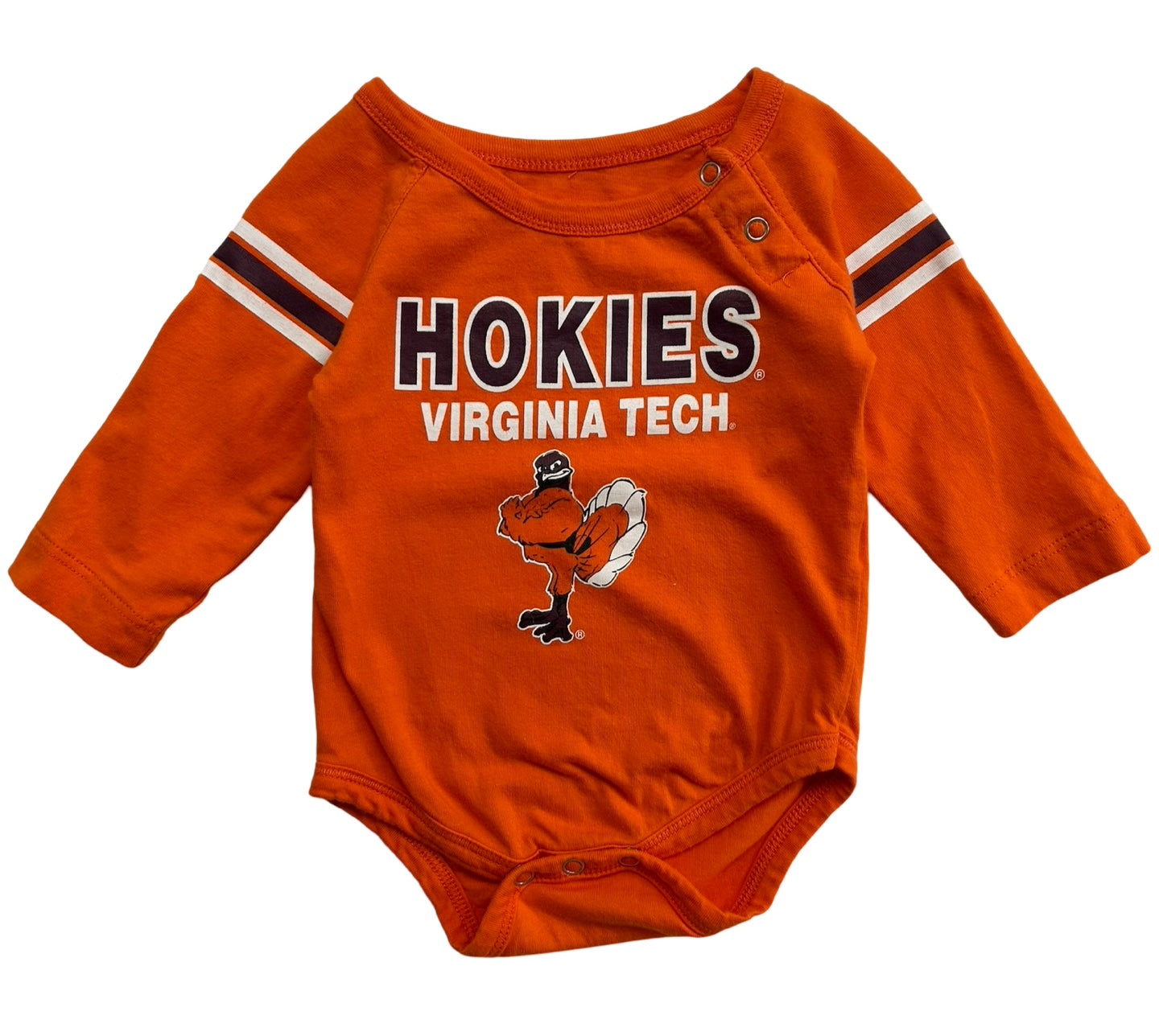 0-3M Baby Boys and Girls (Kids) Newborn & Infant Colosseum Hokies Virginia Tech Long Sleeve Romper One Piece.