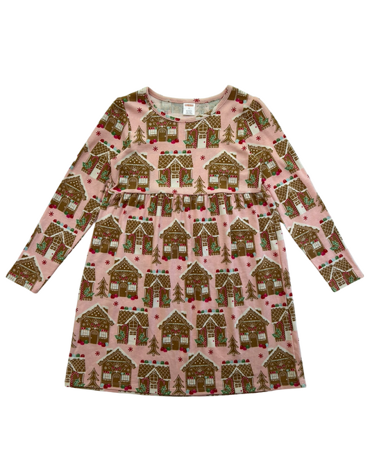 7T Toddler Girls Gymboree Gingerbread House Christmas Long Sleeve Dress