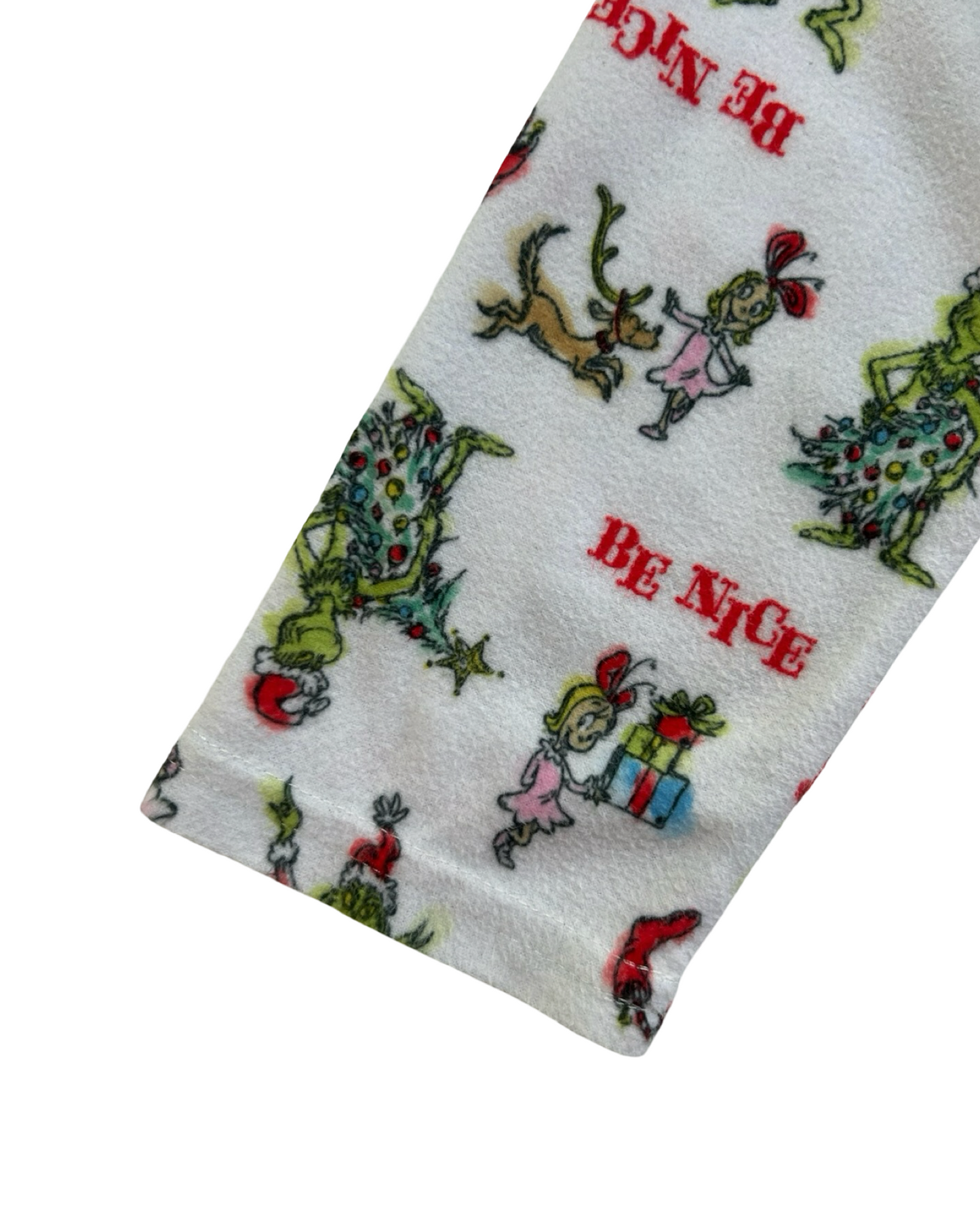 4T Toddler Boys/Girls (UNISEX) Dr Seuss The Grinch Flannel “Be Nice” Holiday Pajama 2 Piece Set