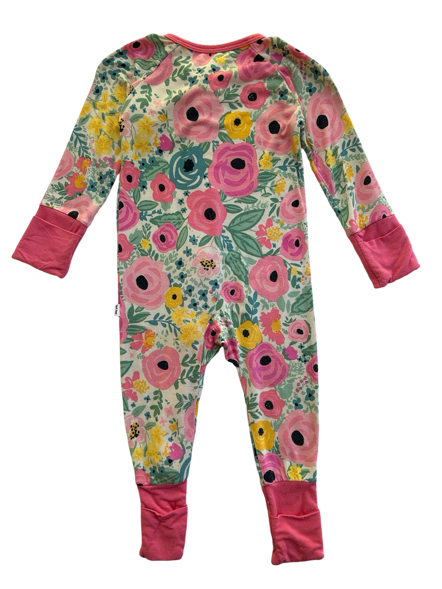 0-3M Baby Girl Little Sleepies Pink Floral Zippered Sleeper PJs