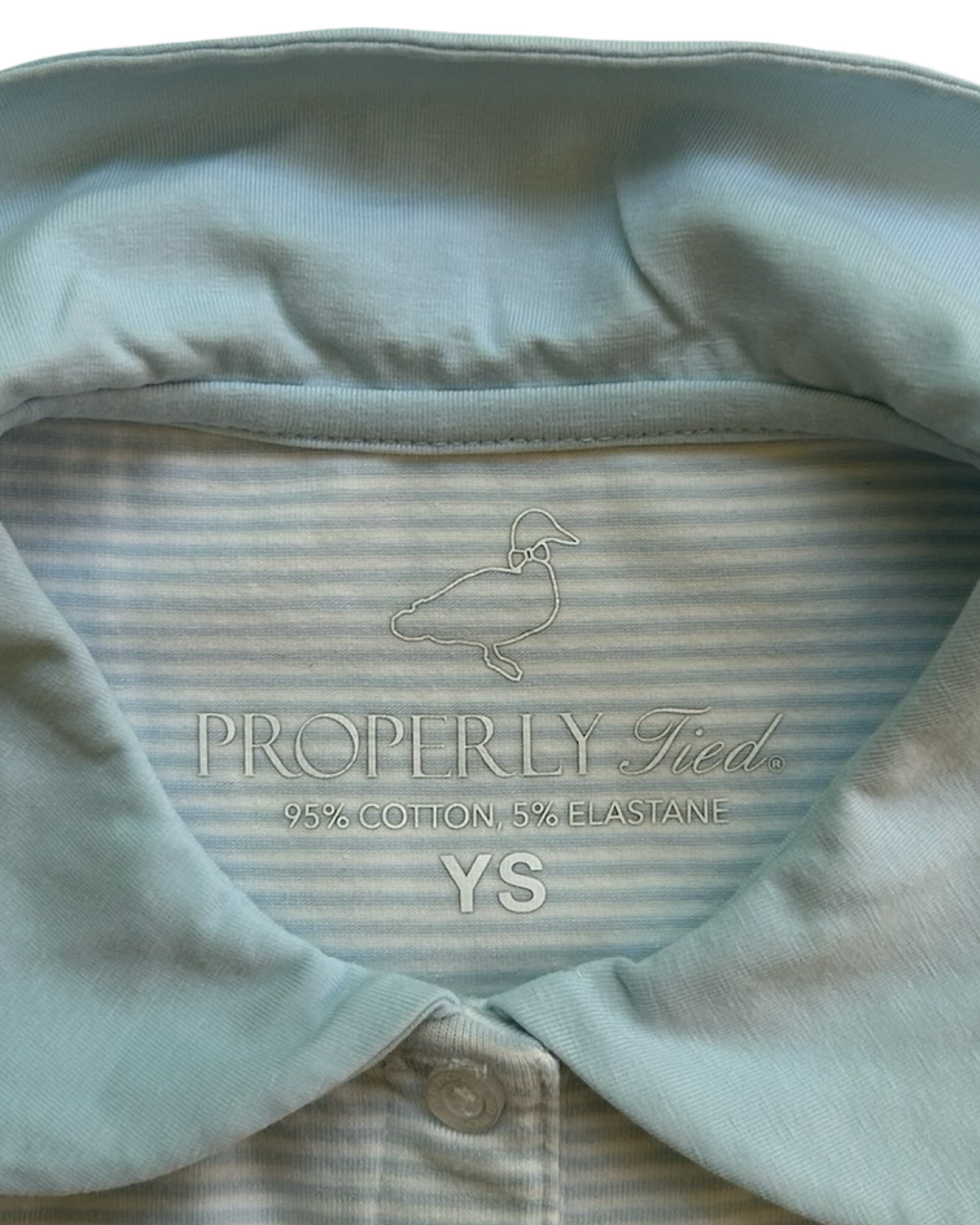 YS 8Y (Small) Youth Girls Properly Tied Power Light Blue Striped Jackson Sleeveless Dress.