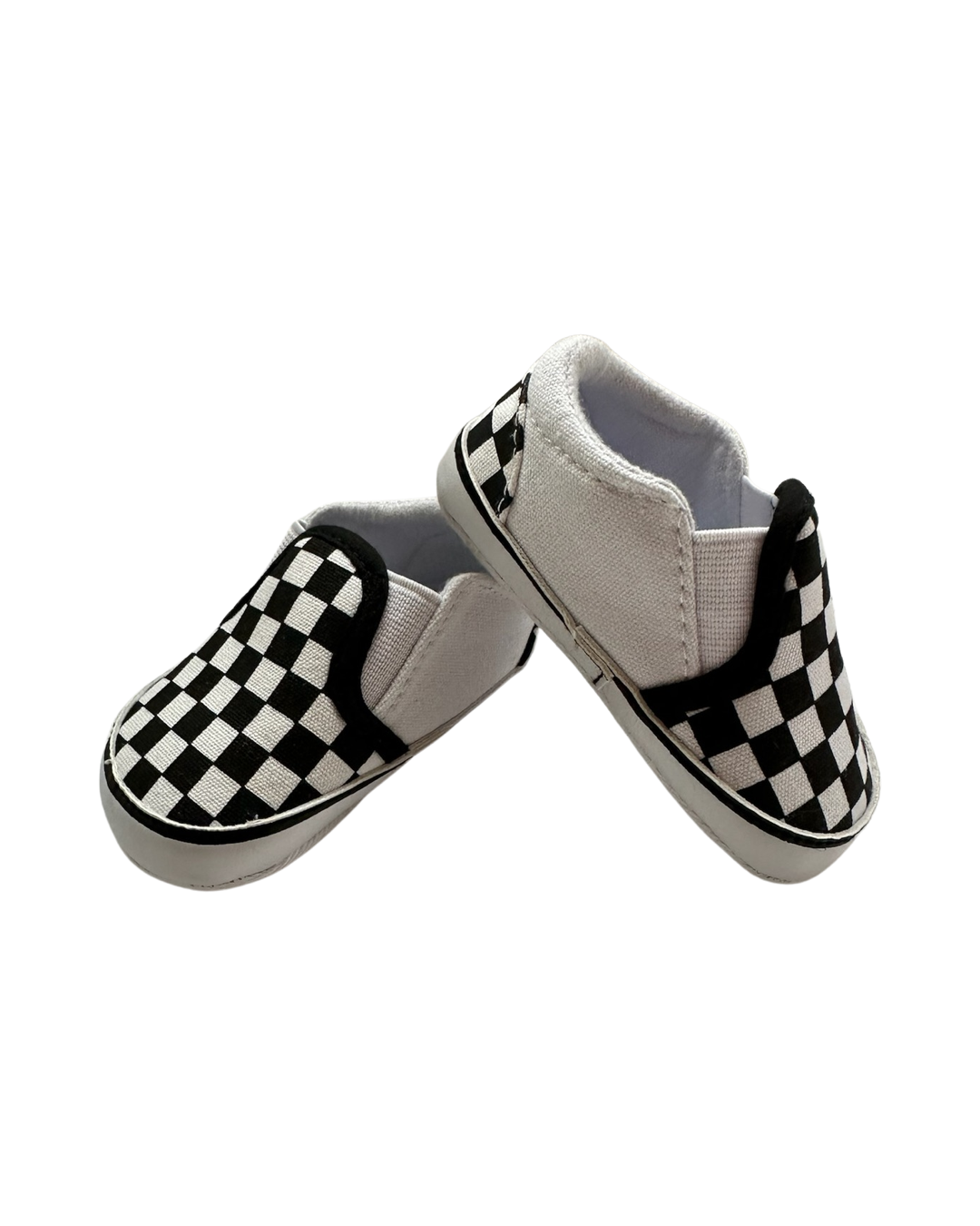 Baby Boy / Girl Black / White Checkered SlipOn Faux Vans Size 1C