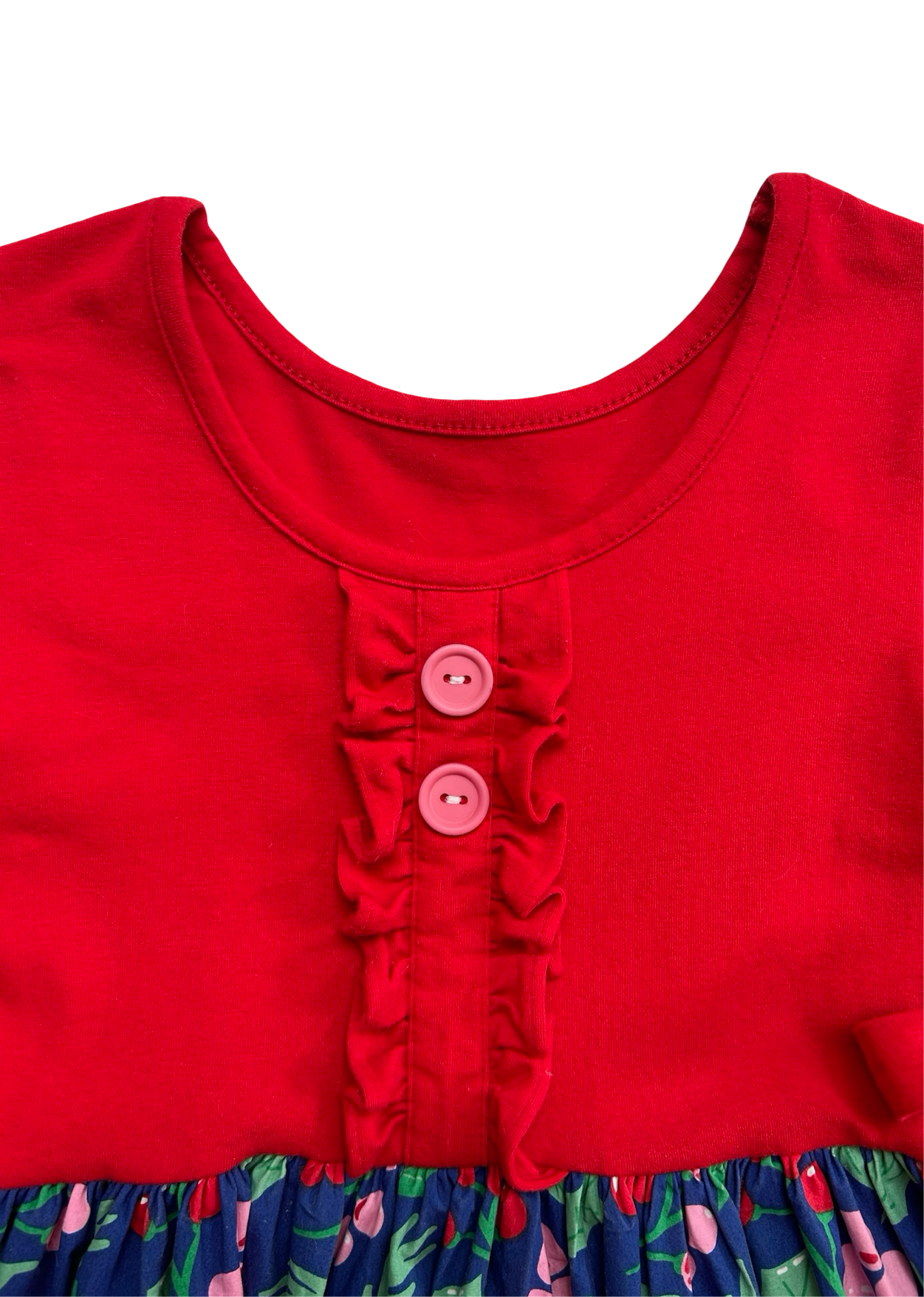 6Y-7Y Youth Girls Eleanor Rose Holly Berry Christmas Holiday Dress