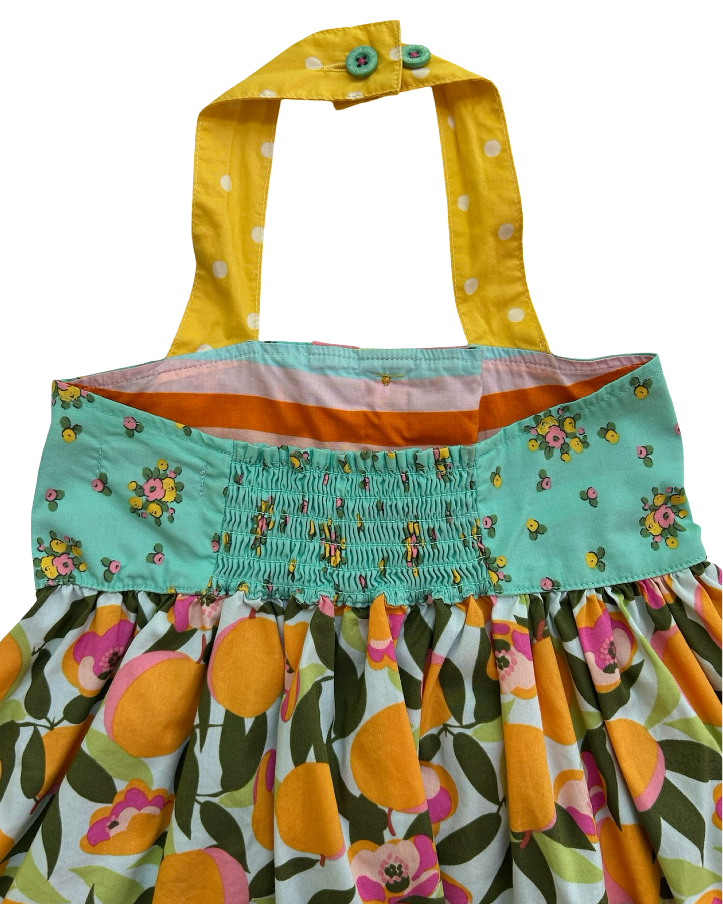 4T Toddler Girl Matilda Jane You’re A peach Halter Tunic Top And Stripe Ruffle Short 2 Piece Set.