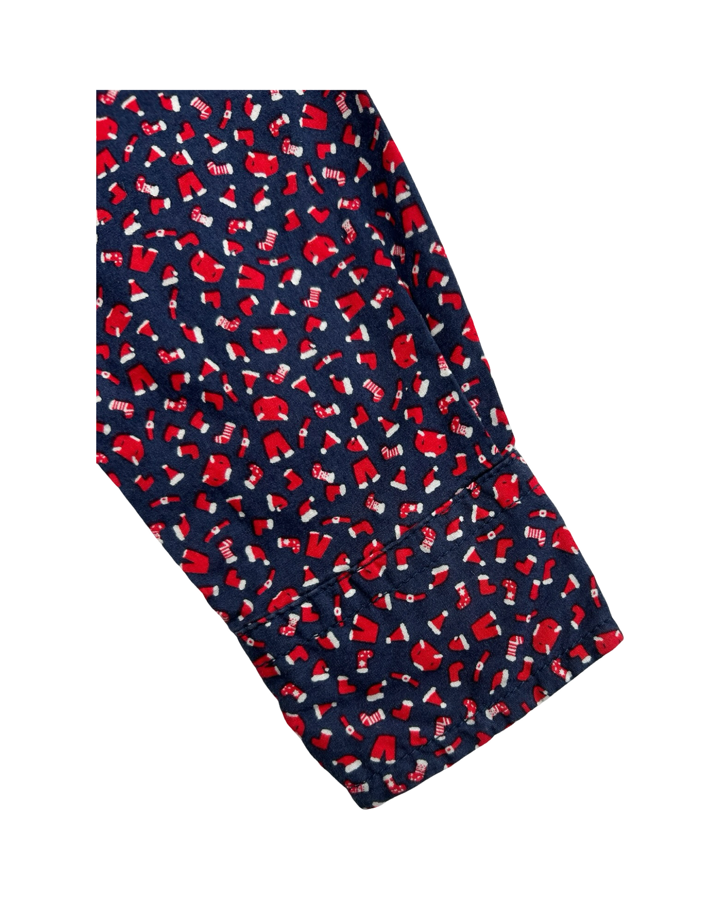 6T-7T Toddler Boys Gap Kids Christmas Blue Print Poplin Button Down Whit Pocket Shirt.