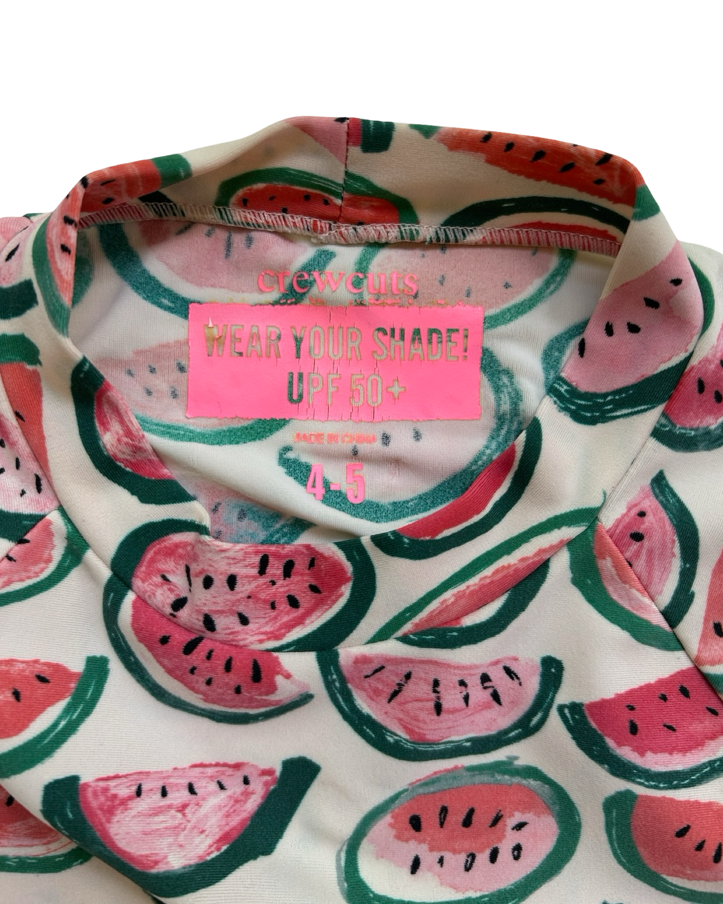 4-5 Toddlers Girls Crewcuts Watermelon 🍉 Rash Guard Swim.