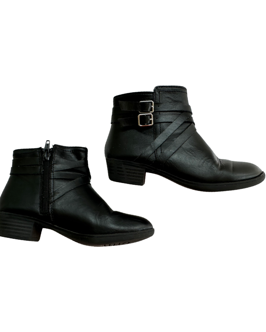 13C Toddler Girl Brooklyn Black Faux Leather Calf Boots