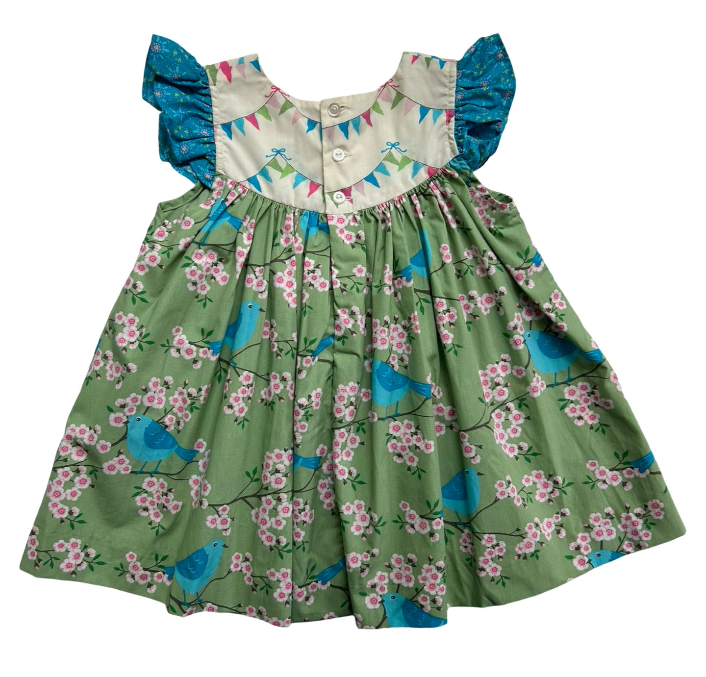 2T Toddler Girls Eleanor Rose Ruffle Birds / Flowers Dress