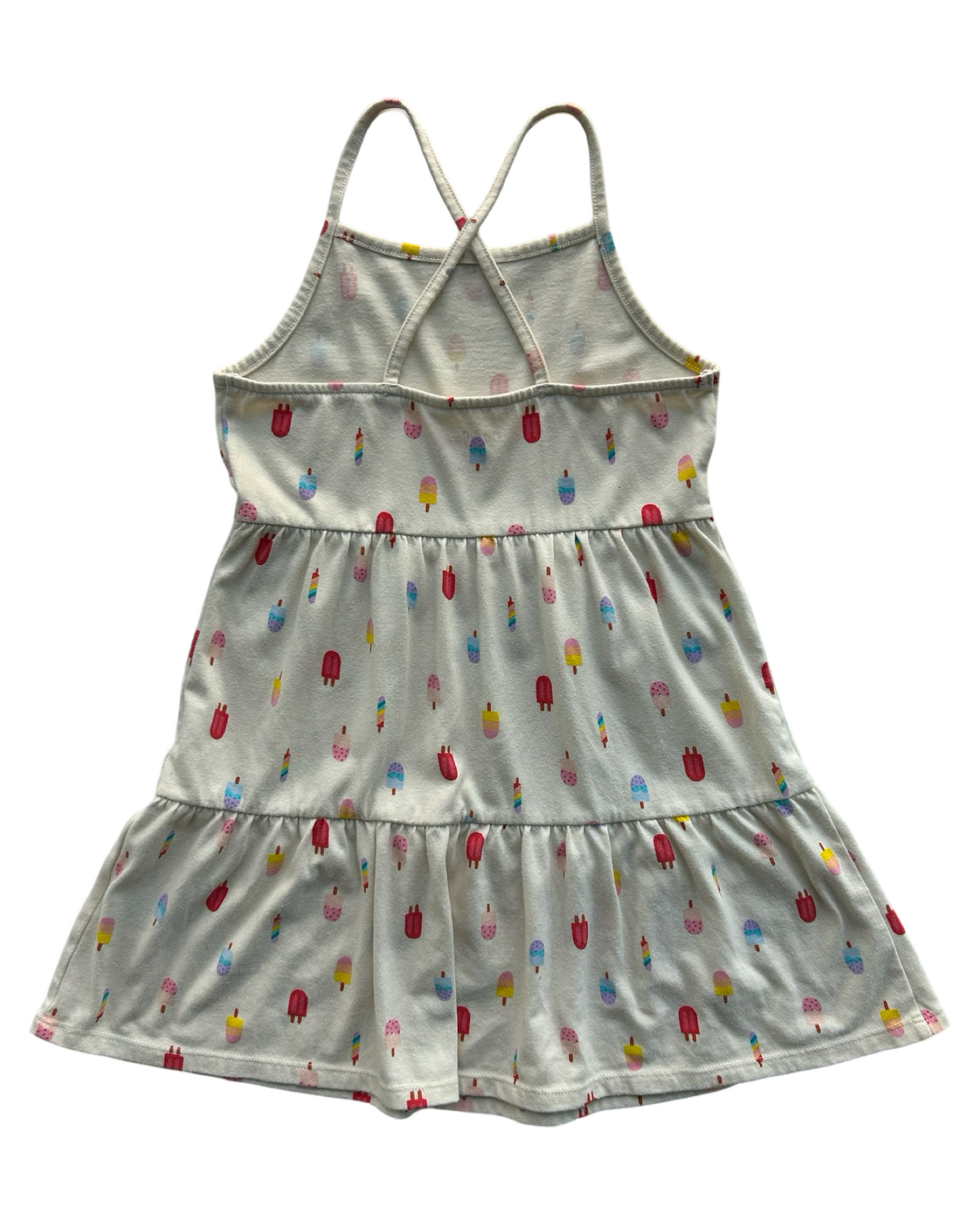 S 6-7Y Toddler Girls Cat & Jack Popsicle Print Cotton Tank Dress.
