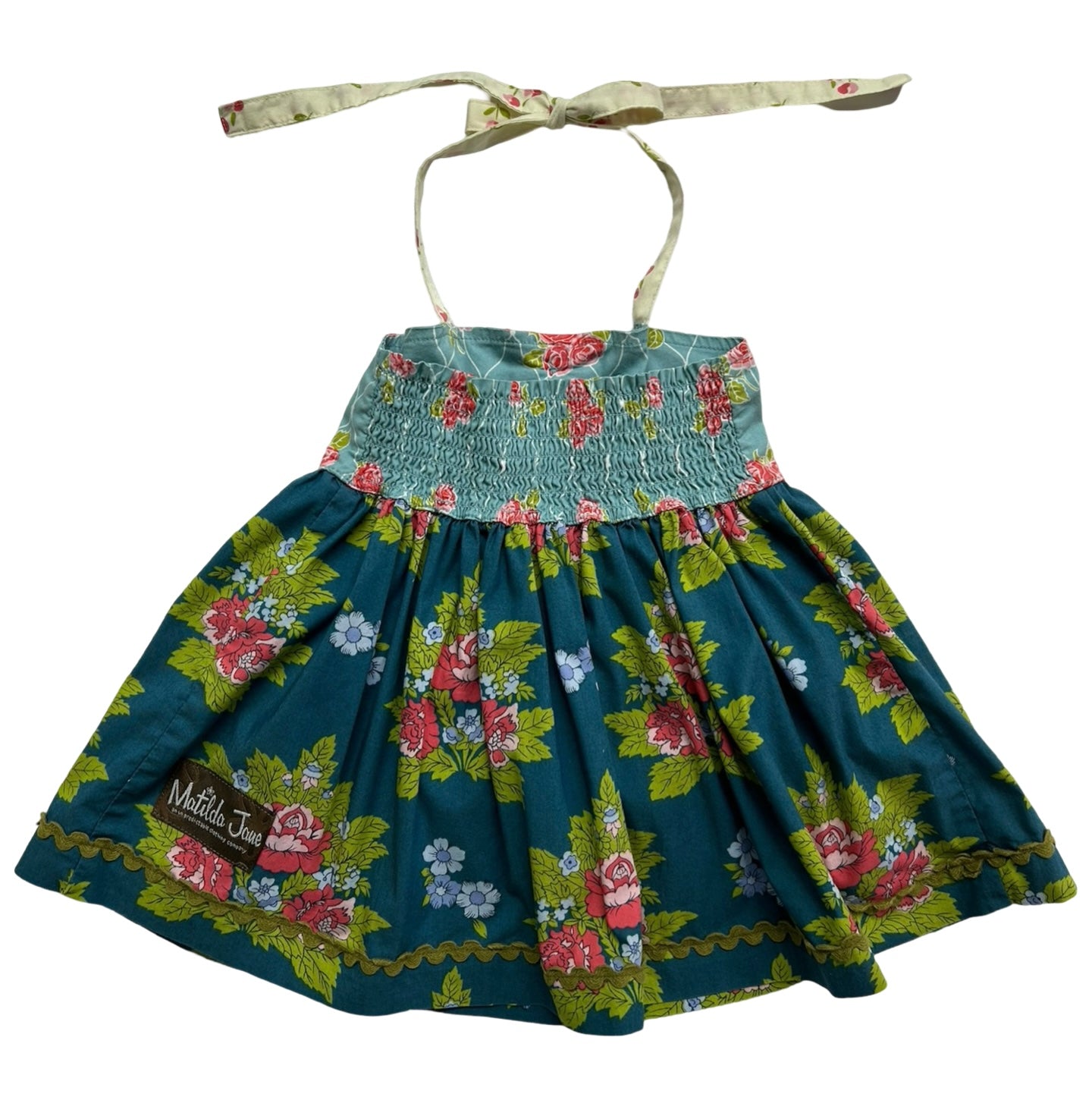 2T Toddler Girl Matilda Jane Sleeveless Floral Apron Dress.