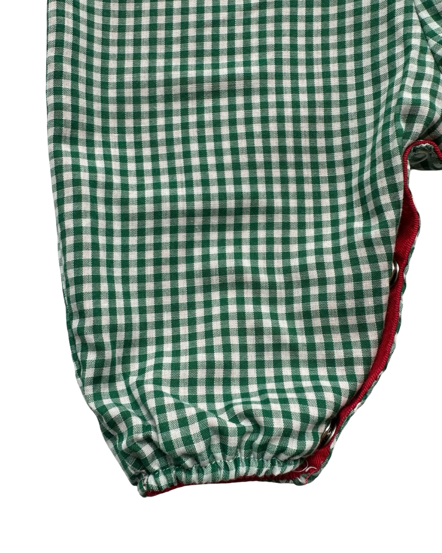 3M Baby Boys The Bailey Boys Gingham Patterned Overall-Romper Reversible Appliqués HO HO HO Ornaments Reverse 🕰️. One Piece.