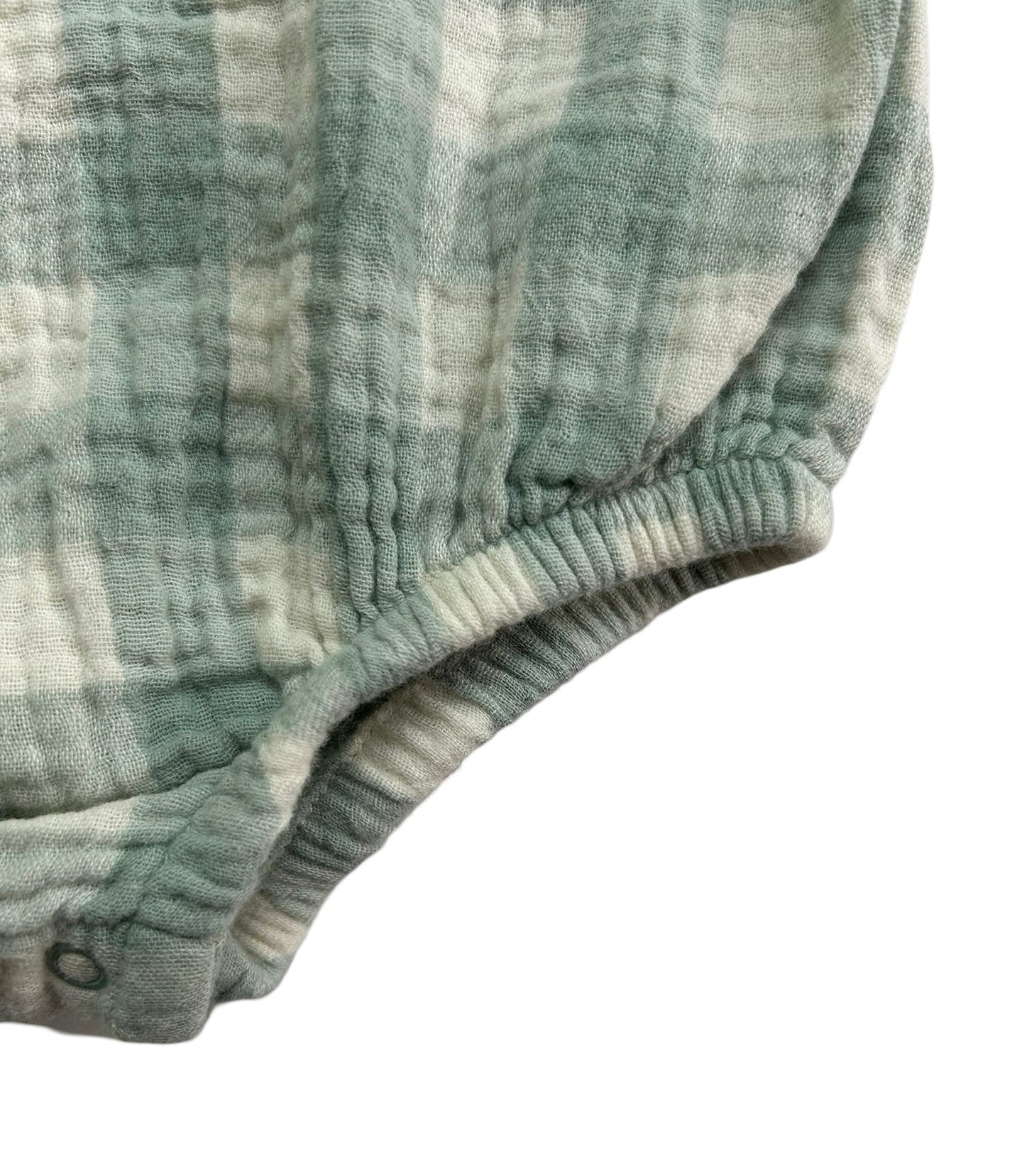 0-3M Baby Girl Cat & Jack Sage Check Muslin Bubble Romper