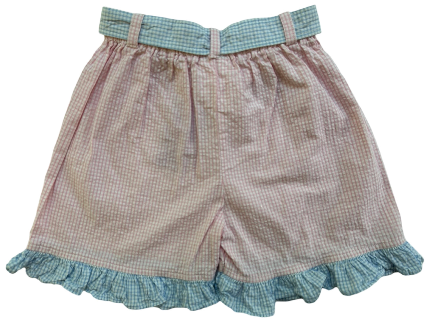 4T Toddler Girls Zuccini Tiny Check Gingham Ruffle Short.