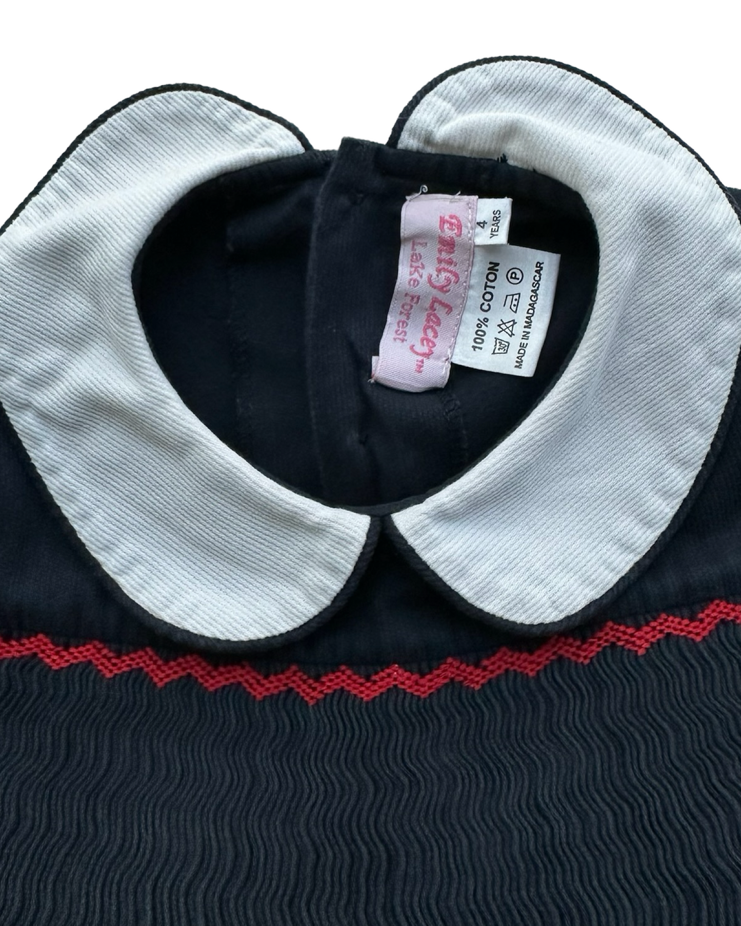 4T Toddler Girl Navy Corduroy Emily Lacey Smocked Flower Dress