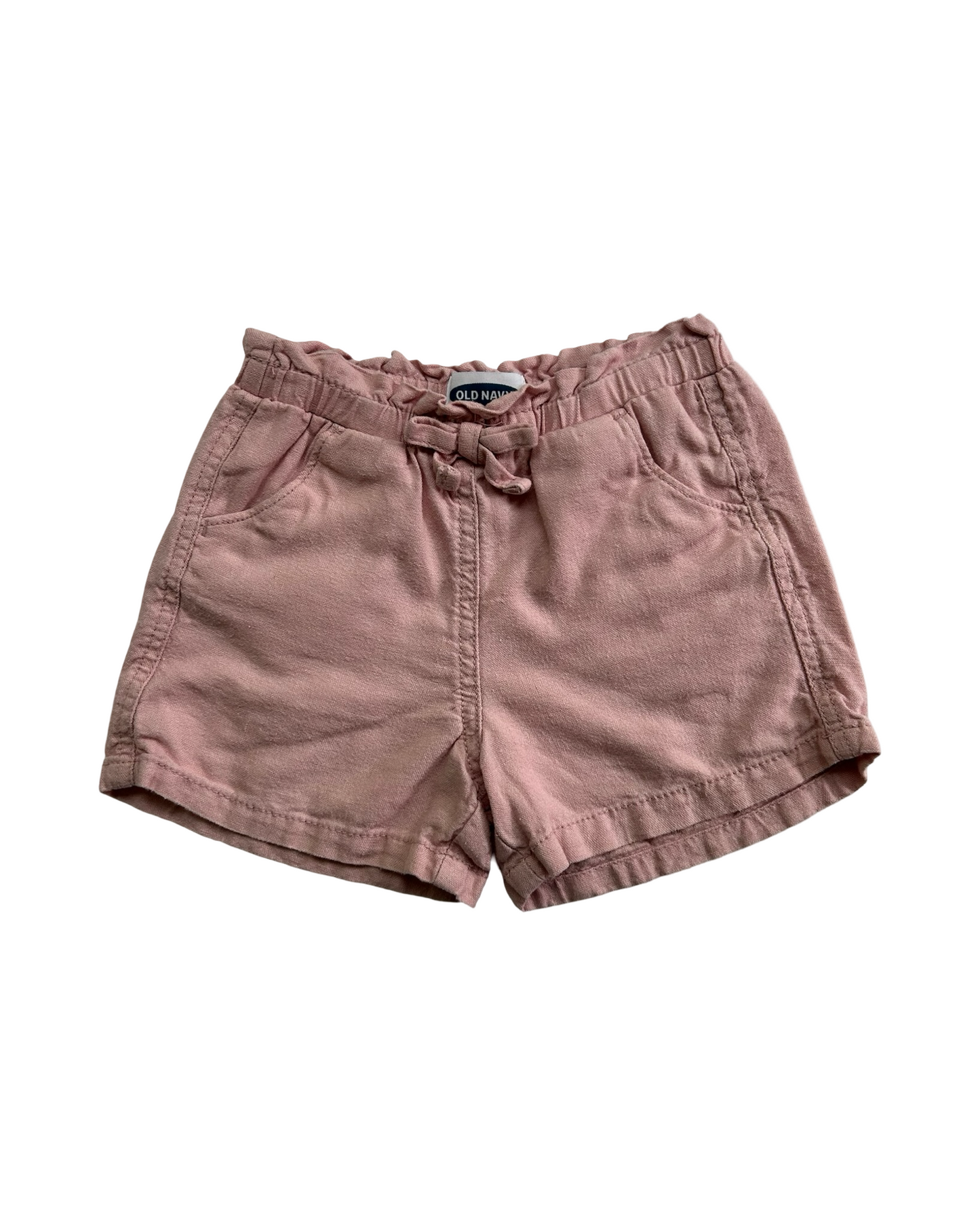 4T  Toddlers Girls Old Navy Linen-Blend Eyelet Embroidered Zig-Zag Sleeveless Top And Linen-Blend Pull-On Short Piece Set