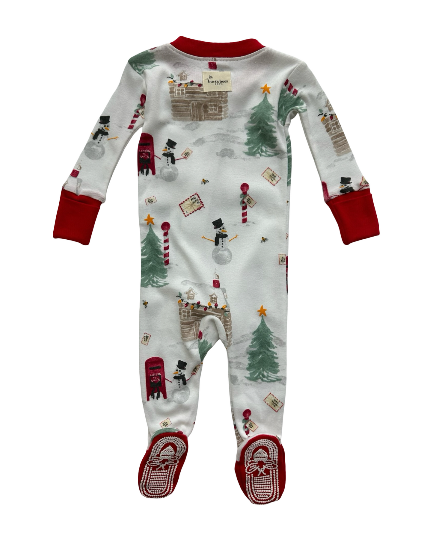 0-3M Newborn Baby Girls/Boys (UNISEX) Burt’s Bees  Baby Footies Snowflake Zip Front Organic Cotton Sleepwear Pjs. NWT