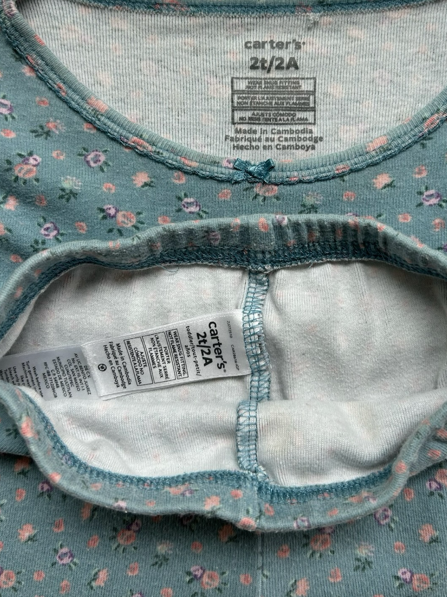 2T Toddler Girl Carters Floral PJs.