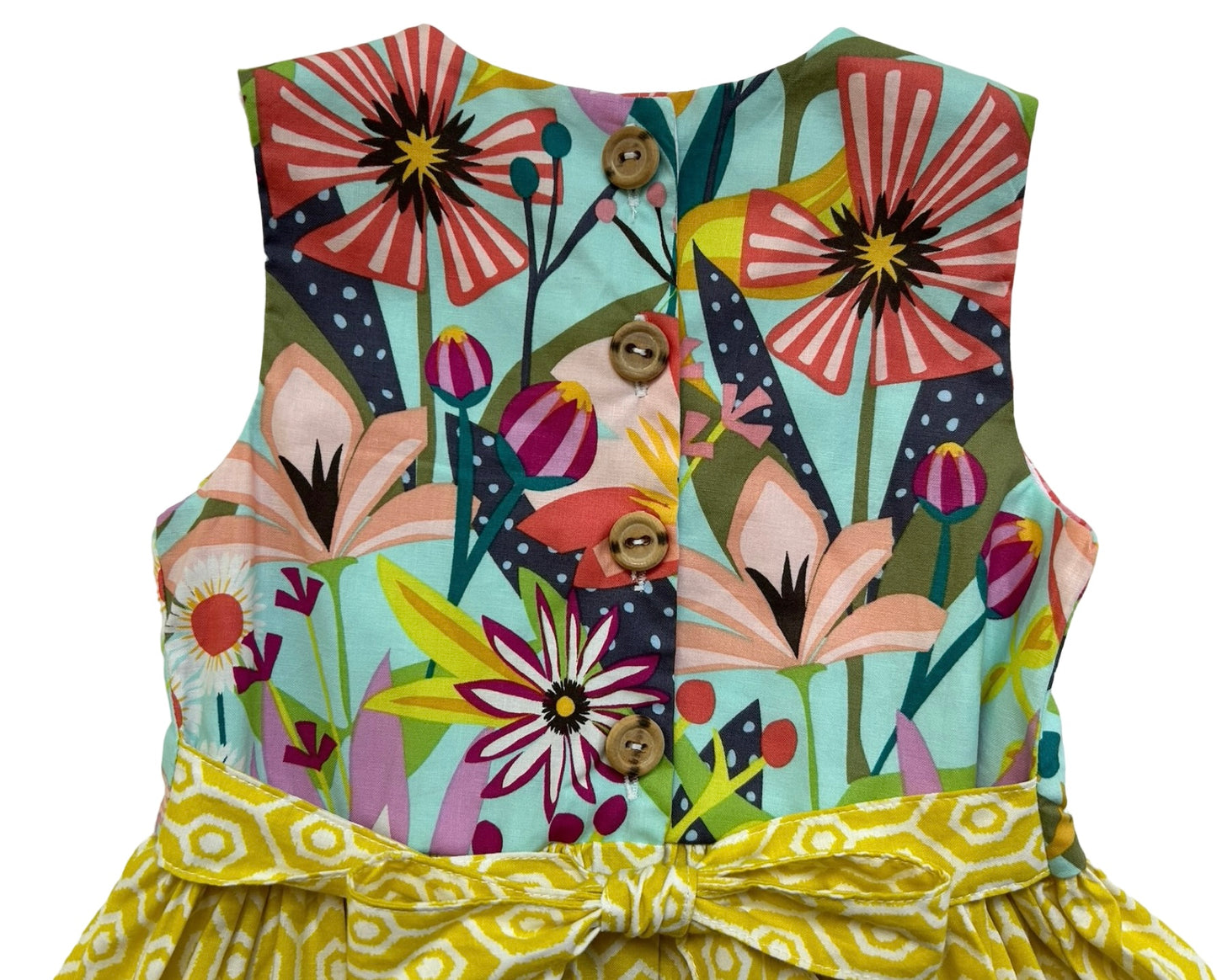 18M-24M Baby Girls Cheeky Plum Bright Floral Geometric Striped Ruffle Dress