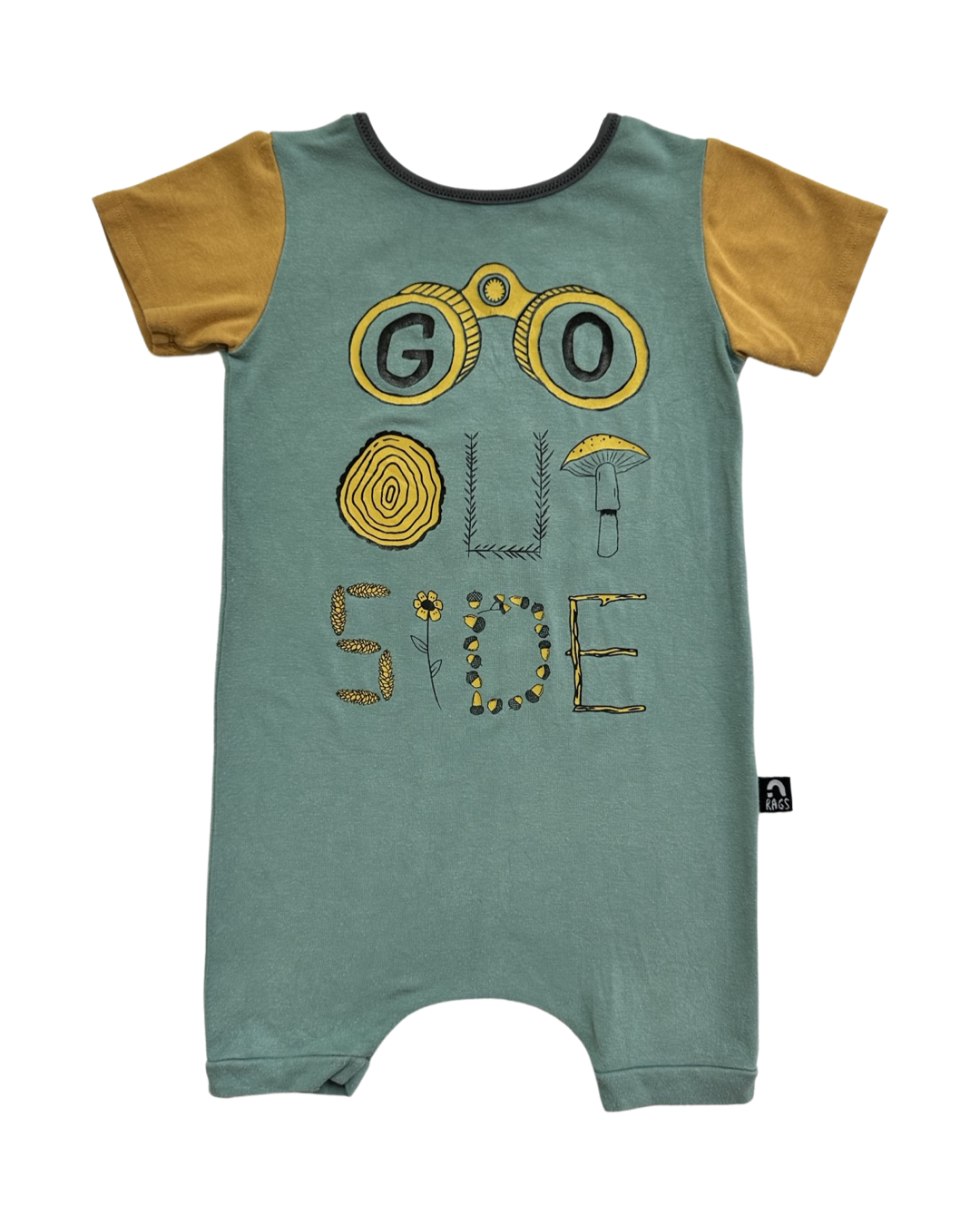 2T Toddler Boy RAGS to Raches Go Outside Shortie Romper