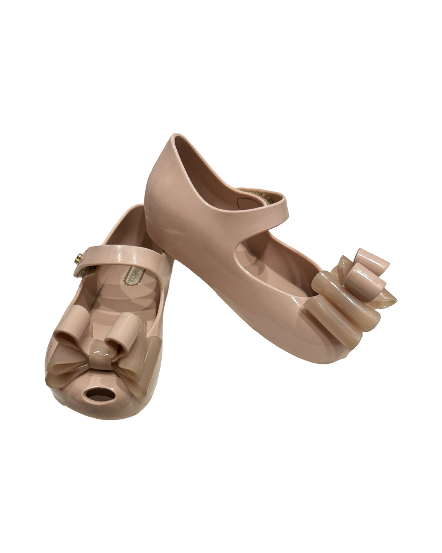 9C Toddler Girl Blush Pink Bow Mini Melissa Mary Jane Shoes
