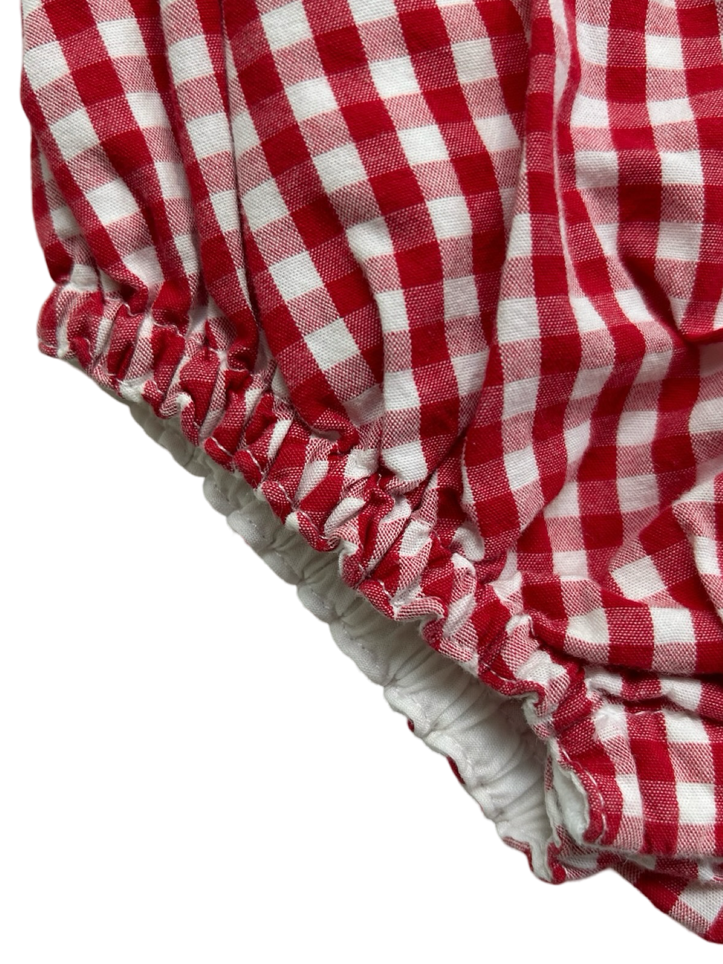 6M Baby Girl’s / Boy’s (UNISEX) Kayce Hughes Red Gingham Bubble Romper.