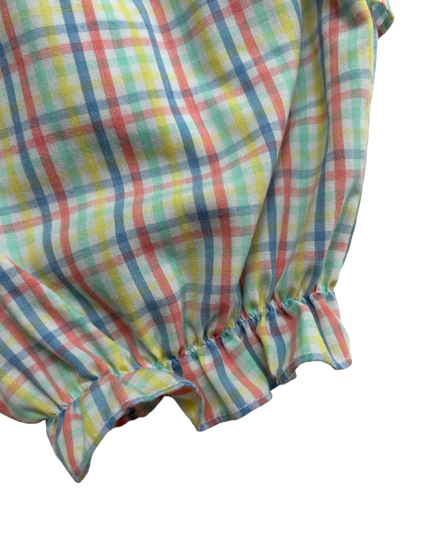 12M Baby Girls Shrimp & Grits Kids Smocked And Embroidered Fish Designs Top / Ruffled Short, 2 Pieces Set.