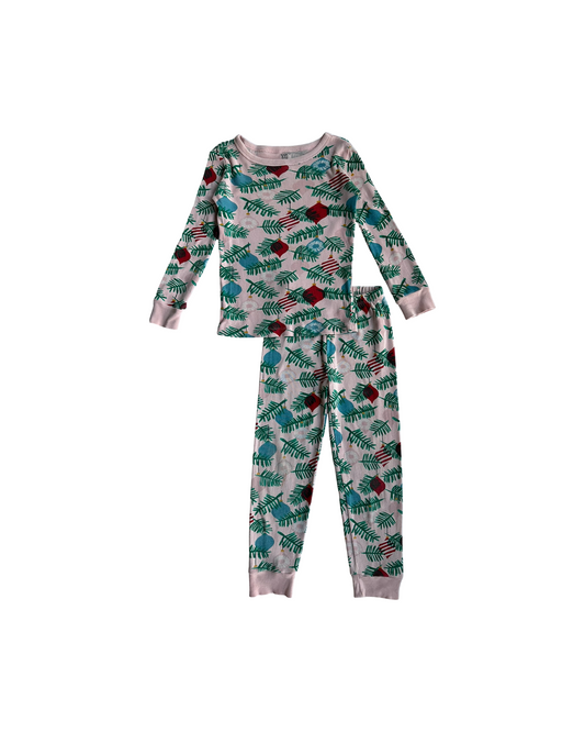 4T Toddler Girls Gymboree Holiday Print Christmas Pajamas 2 Pieces Set.