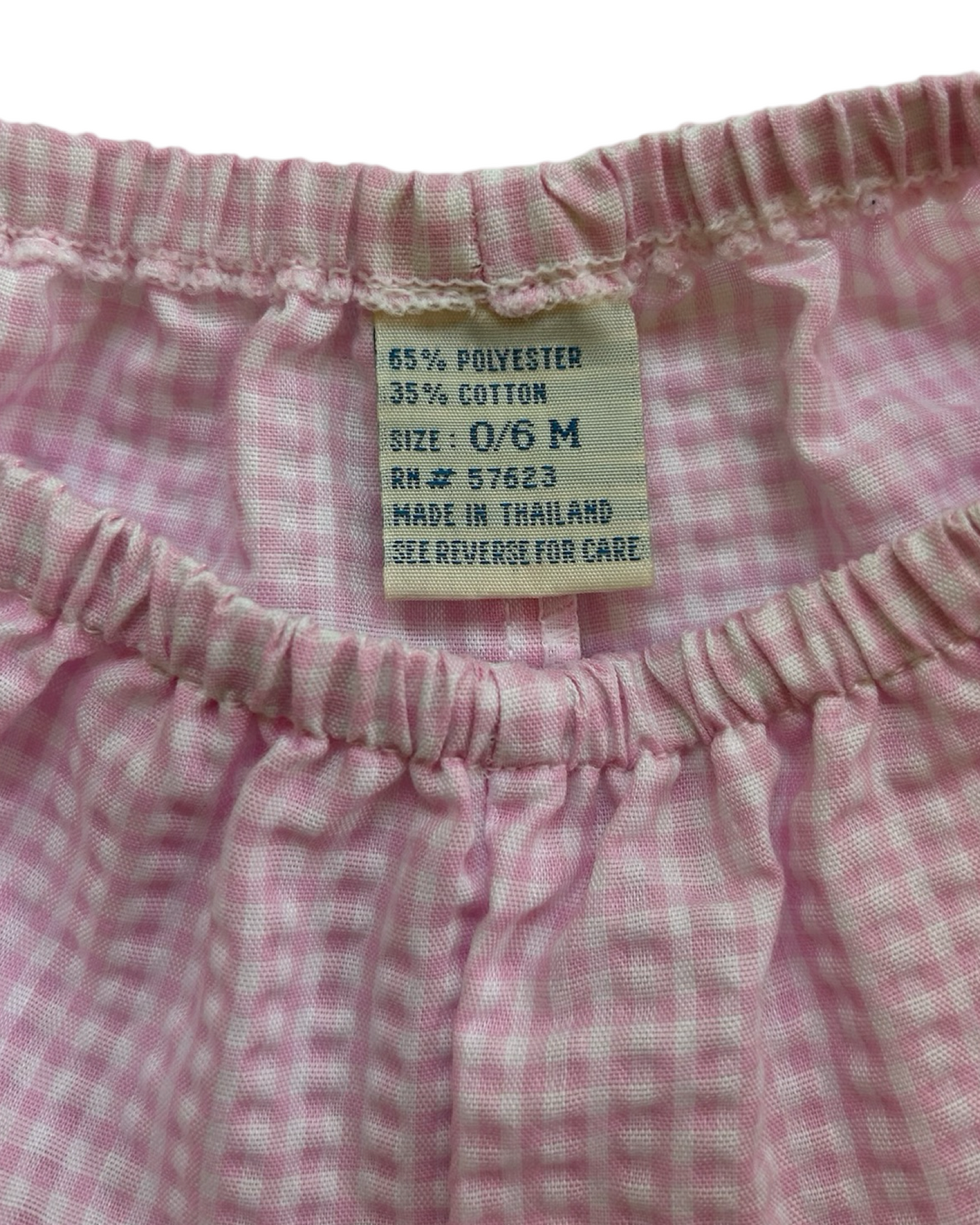 0/6M Baby Girl Little Lindsay Pink Gingham Trimmed Floral Vintage Dress