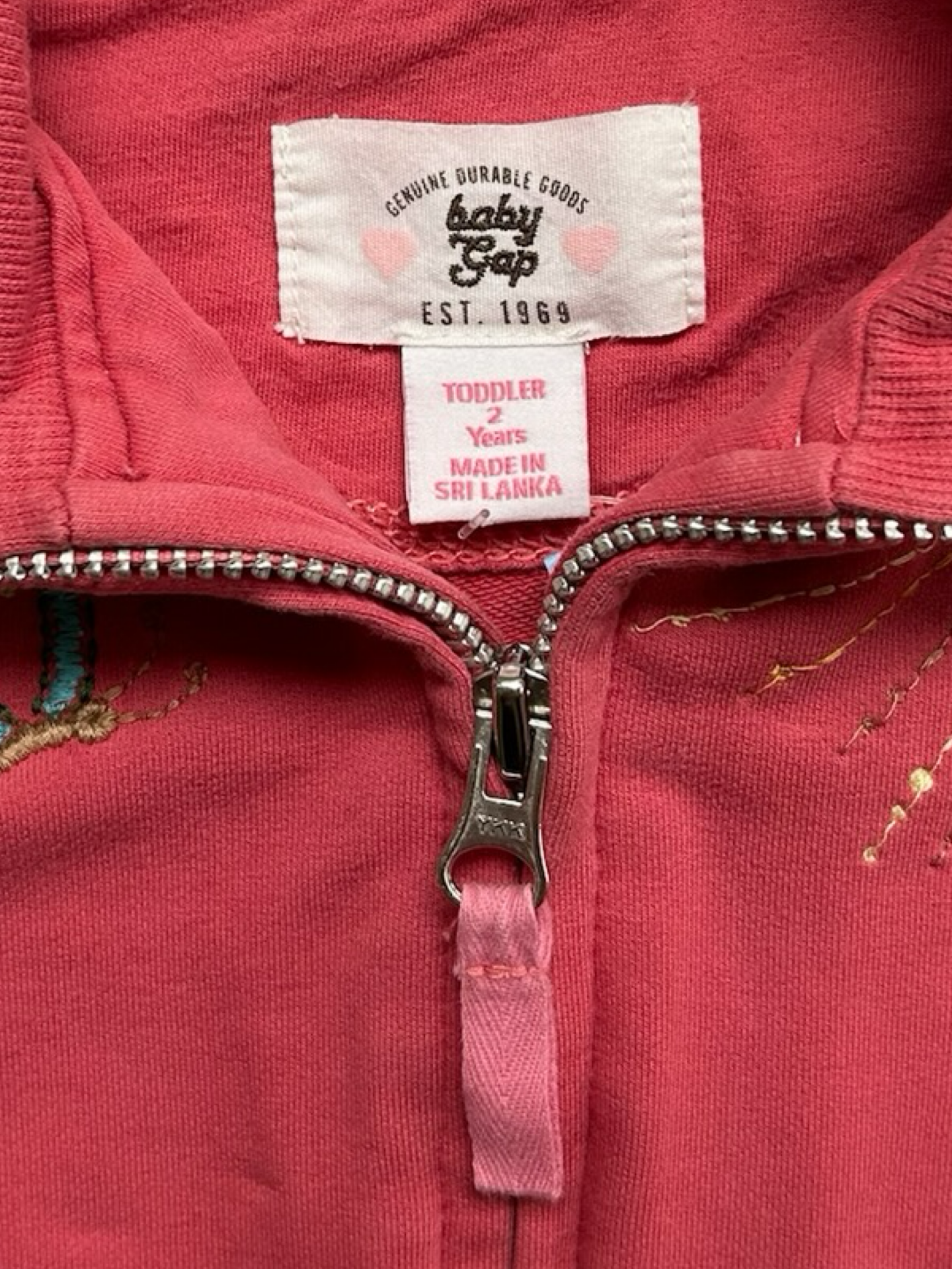 2T Toddler Girl’s Baby Gap Navy Embroidered Sweat Jacket